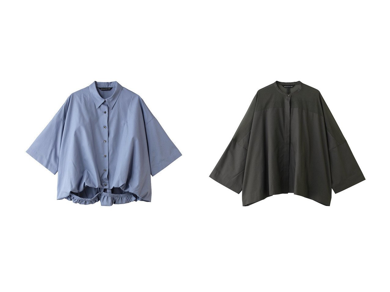 【mizuiro ind/ミズイロ インド】のsheer shoulder stand collar wide shirt シャツ&half slv ballon shirt シャツ おすすめ人気トレンドファッション通販アイテム インテリア・キッズ・メンズ・レディースファッション・服の通販 founy(ファニー) 　ファッション　Fashion　レディースファッション　Fashion for Women　トップス・カットソー　Cut & Sew Tops　シャツ・ブラウス・オフィスカジュアル　Elegant Blouses & Button-Ups　ショート　Short, Short Length　シンプル　Simple, Minimal　スリーブ　Sleeve, Long Sleeve / Short Sleeve　トレンド　Trend, Trending Now　バルーン　Balloon, Balloon Silhouette　フロント　Front, Front Design　半袖　Short Sleeve, Half Sleeve　新作・新入荷　New Arrivals / New In　シアー　Sheer, See-Through　パーティ　Party, Party Style　ポンチョ　Poncho, Cape Style　ヨーク　Yoke, Yoke Design　ロング　Long, Long-Length　長袖　Long Sleeve, Full Sleeve　ホワイト系　White　ブルー系　Blue　ブラウン系　Brown　グレー系　Gray　ブラック系　Black　|ID:crp329100000227204