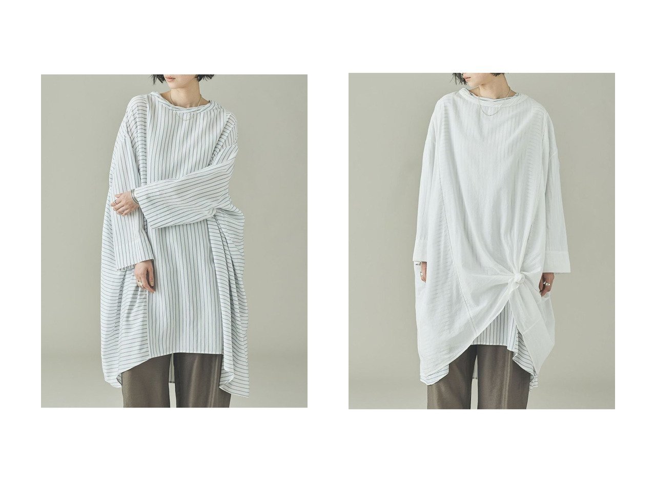 【Curensology/カレンソロジー】のカディフルイドブラウス&〈C.S.G〉ストライプフルイドブラウス おすすめ人気トレンドファッション通販アイテム インテリア・キッズ・メンズ・レディースファッション・服の通販 founy(ファニー) 　ファッション　Fashion　レディースファッション　Fashion for Women　トップス・カットソー　Cut & Sew Tops　シャツ・ブラウス・オフィスカジュアル　Elegant Blouses & Button-Ups　ストライプ　Stripe, Striped Pattern　スリーブ　Sleeve, Long Sleeve / Short Sleeve　ドレープ　Drape, Draping Fabric　フランス　France, French　ボトム　Bottoms, Lower Wear　ボーダー　Border, Stripe　ミックス　Mix, Mixed Style　無地　Plain, Solid Color　ロング　Long, Long-Length　おすすめ　Recommended / Our Picks　夏　Summer　新作・新入荷　New Arrivals / New In　ブルー系　Blue　ホワイト系　White　ブラック系　Black　|ID:crp329100000227209