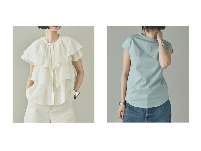 【Curensology/カレンソロジー】のノースリーブプルオーバー&〈C.S.G〉ドットジャカードブラウス おすすめ人気トレンドファッション通販アイテム 人気、トレンドファッション・服の通販 founy(ファニー) ファッション Fashion レディースファッション Fashion for Women トップス・カットソー Cut & Sew Tops シャツ・ブラウス・オフィスカジュアル Elegant Blouses & Button-Ups キャミソール&ノースリーブ Camisoles & Sleeveless Tops ロングTシャツ・Tシャツ Longline T-Shirts & Tees カジュアルプルオーバー・ニットトップス Pullovers & Knit Tops / Casual Pullovers カットソー・ベーシックTシャツ Cut-and-Sewn Tops / Stretch Tees & Basics おすすめ Recommended / Our Picks インド Indian Textile ギャザー Gathered, Ruffled シアー Sheer, See-Through ショート Short, Short Length ジャカード／ジャガード Jacquard, Woven Pattern スリーブ Sleeve, Long Sleeve / Short Sleeve バランス Balance, Style Balance フリル Frill, Ruffle 新作・新入荷 New Arrivals / New In |ID:crp329100000227212