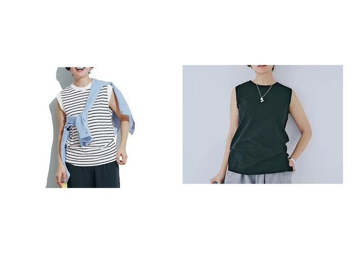 USAコットン素材のノースリーブTシャツとワイドTシャツで楽しむ軽やかなデイリースタイル トゥエルブクローゼット(12closet)の通販 おすすめ人気トレンドファッション通販アイテム 人気、トレンドファッション・服の通販 founy(ファニー) ファッション Fashion レディースファッション Fashion for Women トップス・カットソー Cut & Sew Tops キャミソール&ノースリーブ Camisoles & Sleeveless Tops シャツ・ブラウス・オフィスカジュアル Elegant Blouses & Button-Ups ロングTシャツ・Tシャツ Longline T-Shirts & Tees ギンガム Gingham, Gingham Fabric シンプル Simple, Minimal チェック Check, Plaid, Tartan ノースリーブ Sleeveless, No-Sleeve ブラウジング Blouson Silhouette, Cinched Waist ボーダー Border, Stripe 巾着 Drawstring Bag, Kinchaku 洗える Machine Washable |ID:crp329100000227215