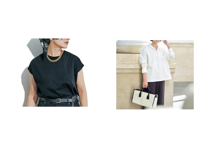 【12closet/トゥエルブクローゼット】の【高橋夏果さんコラボ】【洗える】ブラウス見えセーラーカットソー&【洗える】大人に似合う・巾着つき USAコットンフレンチスリーブTシャツ(2枚入り) おすすめ人気トレンドファッション通販アイテム 人気、トレンドファッション・服の通販 founy(ファニー) ファッション Fashion レディースファッション Fashion for Women トップス・カットソー Cut & Sew Tops シャツ・ブラウス・オフィスカジュアル Elegant Blouses & Button-Ups ロングTシャツ・Tシャツ Longline T-Shirts & Tees カットソー・ベーシックTシャツ Cut-and-Sewn Tops / Stretch Tees & Basics カッティング Cutting Detail ショート Short, Short Length スリーブ Sleeve, Long Sleeve / Short Sleeve フレンチ French, French Style ボトム Bottoms, Lower Wear 巾着 Drawstring Bag, Kinchaku 洗える Machine Washable |ID:crp329100000227223