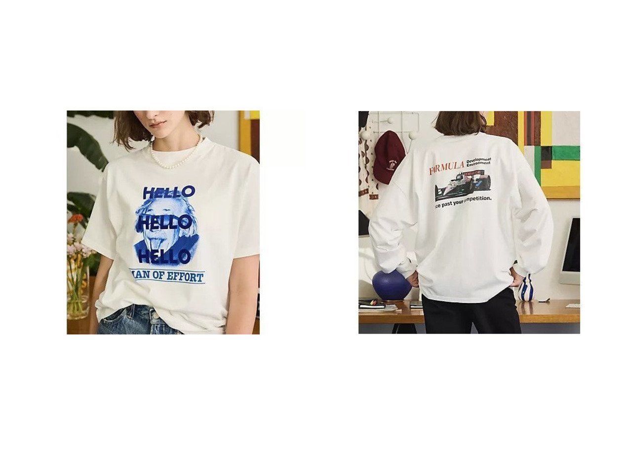 【Oblada/オブラダ】の【ノベルティ対象商品】MAN OF EFFORT TEE&FORMULA ONE LONG TEE おすすめ人気トレンドファッション通販アイテム インテリア・キッズ・メンズ・レディースファッション・服の通販 founy(ファニー) 　ファッション　Fashion　レディースファッション　Fashion for Women　プリント　Print, Printed Pattern　別注　Limited Edition, Custom Order　グラフィック　Graphic, Graphic Design　スウェット / スエット　Sweatshirt, Sweatwear　ホワイト系　White　|ID:crp329100000227227