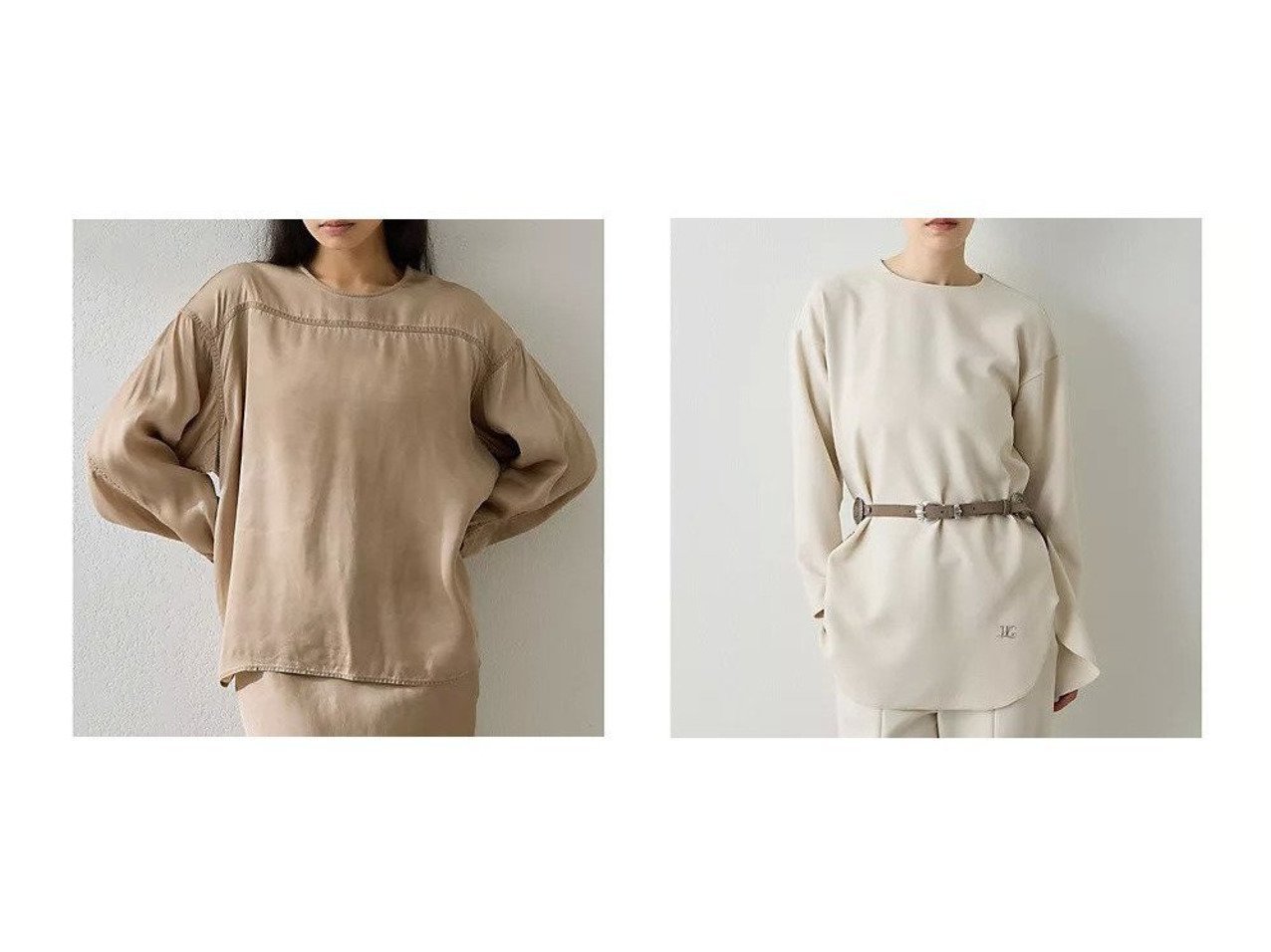 【Whim Gazette/ウィムガゼット】のピグメントクルーブラウス&刺繍ジョーゼットプルオーバー おすすめ人気トレンドファッション通販アイテム インテリア・キッズ・メンズ・レディースファッション・服の通販 founy(ファニー) 　ファッション　Fashion　レディースファッション　Fashion for Women　トップス・カットソー　Cut & Sew Tops　シャツ・ブラウス・オフィスカジュアル　Elegant Blouses & Button-Ups　カジュアルプルオーバー・ニットトップス　Pullovers & Knit Tops / Casual Pullovers　ヴィンテージ　Vintage Style　キュプラ　Cupro, Eco Fabric　クール　Cool, Chic　シルク　Silk, 100% Silk　シンプル　Simple, Minimal　セットアップ　Set-Up, Coordinated Outfit　モダン　Modern, Contemporary　おすすめ　Recommended / Our Picks　2026年　2026　ジョーゼット　Georgette, Semi-Sheer Fabric　スウェット / スエット　Sweatshirt, Sweatwear　ストレッチ　Stretch, Stretchy Fabric　長袖　Long Sleeve, Full Sleeve　2025年　2025　2025-2026秋冬・A/W　Autumn/Winter 2025–26 AW25–26　ベージュ系　Beige　グレー系　Gray　ホワイト系　White　ブラック系　Black　|ID:crp329100000227231