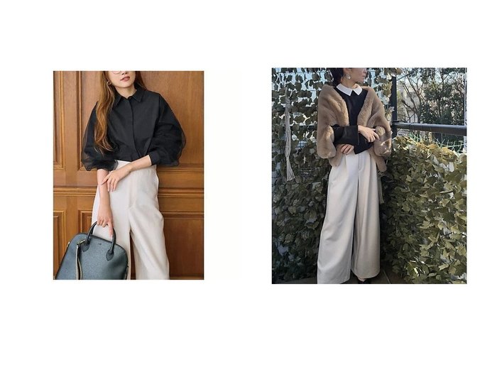 【M7days/エムセブンデイズ】の袖チュールシャツ&襟つき2WAYトップス おすすめ人気トレンドファッション通販アイテム 人気、トレンドファッション・服の通販 founy(ファニー) 　ファッション　Fashion　レディースファッション　Fashion for Women　トップス・カットソー　Cut & Sew Tops　シャツ・ブラウス・オフィスカジュアル　Elegant Blouses & Button-Ups　ストレッチ　Stretch, Stretchy Fabric　チュール　Tulip, Tulip Motif　バランス　Balance, Style Balance　フォルム　Silhouette, Form　ベーシック　Basic, Essential　洗える　Machine Washable　カットソー　Cut and Sewn Top　シルケット　Silket, Silky Cotton　シンプル　Simple, Minimal　なめらか　Smooth, Silky Texture　エレガント 上品　Elegant　ビジネス 仕事 通勤　Business / Work / Commuting　|ID:crp329100000227239