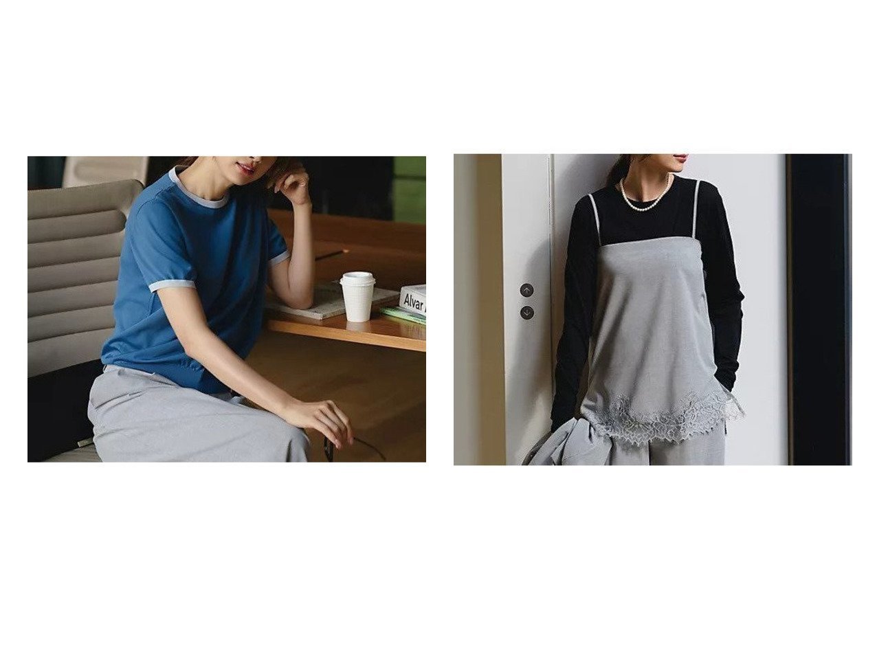 3WAYレースキャミと配色ニットで楽しむ軽やかなレイヤードスタイル M7days(エムセブンデイズ)の通販 おすすめ人気トレンドファッション通販アイテム インテリア・キッズ・メンズ・レディースファッション・服の通販 founy(ファニー) 　ファッション　Fashion　レディースファッション　Fashion for Women　トップス・カットソー　Cut & Sew Tops　ニット　Knit Tops & Sweaters　シャツ・ブラウス・オフィスカジュアル　Elegant Blouses & Button-Ups　ロングTシャツ・Tシャツ　Longline T-Shirts & Tees　キャミソール&ノースリーブ　Camisoles & Sleeveless Tops　なめらか　Smooth, Silky Texture　インナー　Innerwear　カーディガン　Cardigan, Knitwear　コンパクト　Compact, Small Size　ジャケット　Jacket, Outerwear　ストレッチ　Stretch, Stretchy Fabric　ネックレス　Necklace, Pendant Necklace　フレア　Flare, Flared　エレガント 上品　Elegant　半袖　Short Sleeve, Half Sleeve　洗える　Machine Washable　ブルー系　Blue　グレー系　Gray　ベージュ系　Beige　|ID:crp329100000227241