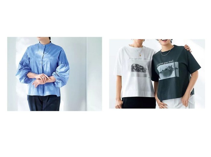 遊び心と上品さを兼ね備えた大人のデザイントップス【E by eclat(イーバイエクラ)】の通販 おすすめ人気トレンドファッション通販アイテム 人気、トレンドファッション・服の通販 founy(ファニー) ファッション Fashion レディースファッション Fashion for Women トップス・カットソー Cut & Sew Tops シャツ・ブラウス・オフィスカジュアル Elegant Blouses & Button-Ups ロングTシャツ・Tシャツ Longline T-Shirts & Tees ショルダー Shoulder, Shoulder Strap ドロップ Drop Shoulder, Dropped Style バランス Balance, Style Balance ブラウジング Blouson Silhouette, Cinched Waist 洗える Machine Washable 人気 Popular, Best Seller 猫 Cat, Kitty |ID:crp329100000227254