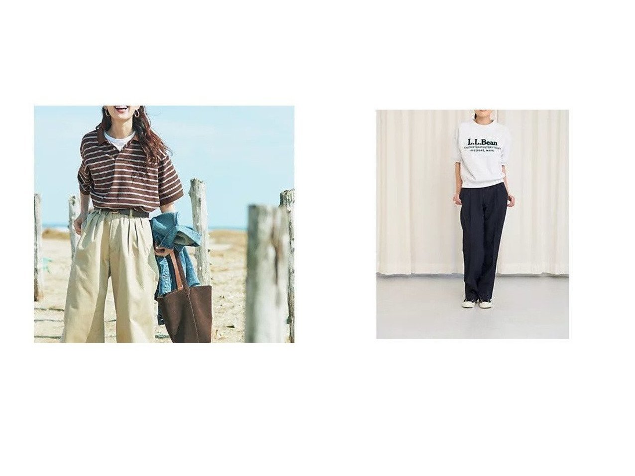クラシカルなデザインと快適素材で楽しむカジュアルトップス【L.L.Bean(エルエルビーン)】の通販 おすすめ人気トレンドファッション通販アイテム インテリア・キッズ・メンズ・レディースファッション・服の通販 founy(ファニー) 　ファッション　Fashion　レディースファッション　Fashion for Women　トップス・カットソー　Cut & Sew Tops　シャツ・ブラウス・オフィスカジュアル　Elegant Blouses & Button-Ups　レディースパーカー・カジュアルフーディー　Casual Hoodies & Sweatshirts　ロングTシャツ・Tシャツ　Longline T-Shirts & Tees　スウェット・クルーネックトップス　Sweatshirts & Crewnecks / Relaxed Fit Sweat Tops　ビッグ　Big, Oversized　フィット　Fit, Slim Fit　ポロシャツ　Polo Shirt, Collared Tee　吸水　Absorbent, Quick-Dry　定番　Standard, Basic Item　洗える　Machine Washable　鹿の子　Piqué, Kanoko Fabric　クラシカル　Classical, Vintage-Inspired　フラット　Flat, Flat Shoes　ブラウン系　Brown　|ID:crp329100000227257