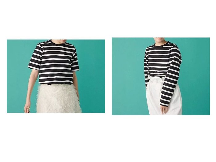 上質素材と洗練ボーダーで魅せる大人のTシャツ【CINOH(チノ)】の通販 おすすめ人気トレンドファッション通販アイテム 人気、トレンドファッション・服の通販 founy(ファニー) ファッション Fashion レディースファッション Fashion for Women トップス・カットソー Cut & Sew Tops シャツ・ブラウス・オフィスカジュアル Elegant Blouses & Button-Ups ロングTシャツ・Tシャツ Longline T-Shirts & Tees ボーダー Border, Stripe 別注 Limited Edition, Custom Order 定番 Standard, Basic Item 洗える Machine Washable |ID:crp329100000227262