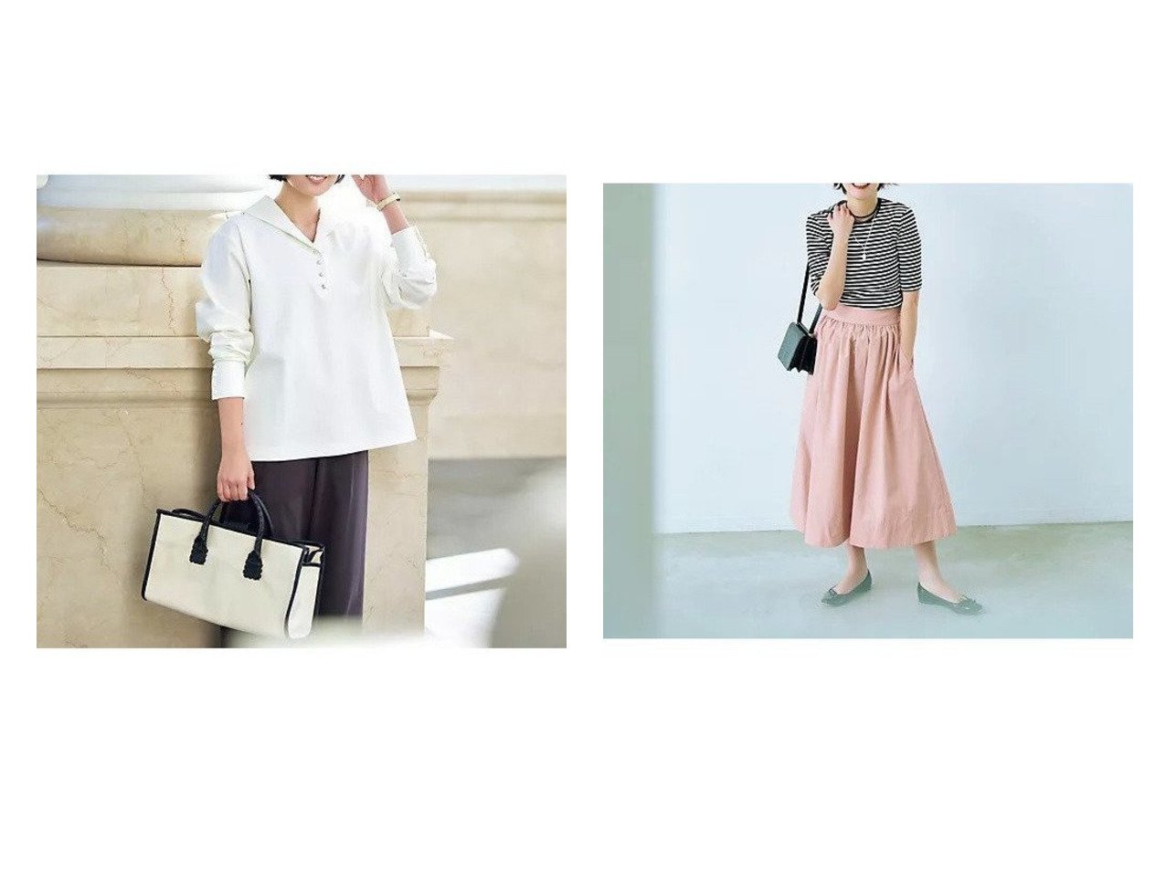 上品なシルエットと着心地で整う大人のカットソースタイル【12closet(トゥエルブクローゼット)】の通販 おすすめ人気トレンドファッション通販アイテム インテリア・キッズ・メンズ・レディースファッション・服の通販 founy(ファニー) 　ファッションモデル・俳優・女優　Models　女性　Women　福田麻琴　Fukuda Makoto　ファッション　Fashion　レディースファッション　Fashion for Women　トップス・カットソー　Cut & Sew Tops　シャツ・ブラウス・オフィスカジュアル　Elegant Blouses & Button-Ups　ロングTシャツ・Tシャツ　Longline T-Shirts & Tees　カットソー・ベーシックTシャツ　Cut-and-Sewn Tops / Stretch Tees & Basics　なめらか　Smooth, Silky Texture　コラボ　Collaboration, Collab　シェイプ　Shape, Slim Fit　ジュエリー　Jewelry, Accessories　フレンチ　French, French Style　ボーダー　Border, Stripe　夏　Summer　春　Spring　洗える　Machine Washable　無地　Plain, Solid Color　カットソー　Cut and Sewn Top　スリット　Slit, Slit Detail　バランス　Balance, Style Balance　ボトム　Bottoms, Lower Wear　ミドル　Middle Length, Mid Height　エレガント 上品　Elegant　グリーン系　Green　ホワイト系　White　ブラック系　Black　ブルー系　Blue　ブラウン系　Brown　|ID:crp329100000227271