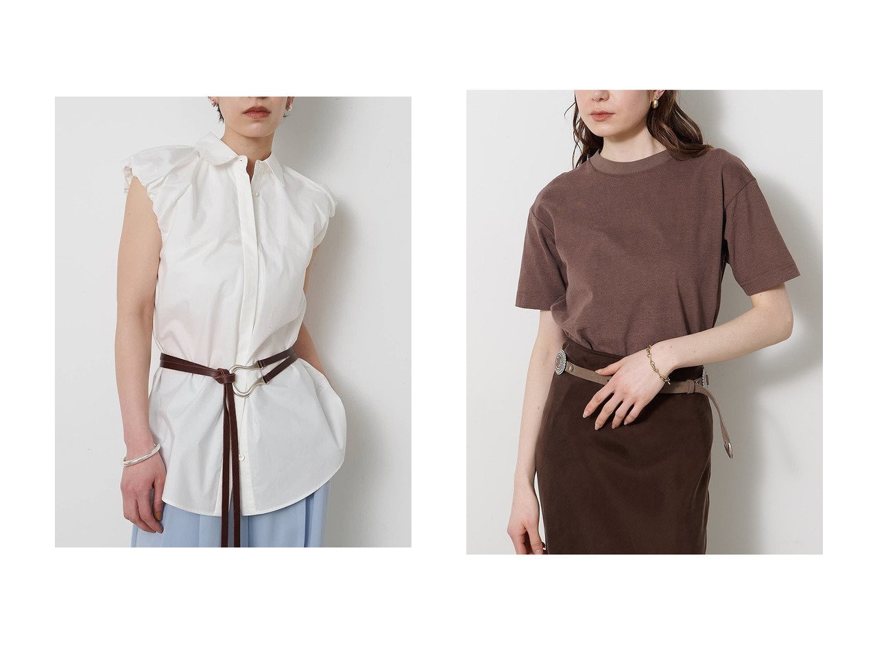ヴィンテージ天竺Tシャツと袖ギャザーノースリーブシャツで楽しむ抜け感と上品さを兼ね備えた着こなし THE PAUSE(ザ ポーズ)の通販 おすすめ人気トレンドファッション通販アイテム インテリア・キッズ・メンズ・レディースファッション・服の通販 founy(ファニー) 　ファッション　Fashion　レディースファッション　Fashion for Women　トップス・カットソー　Cut & Sew Tops　キャミソール&ノースリーブ　Camisoles & Sleeveless Tops　シャツ・ブラウス・オフィスカジュアル　Elegant Blouses & Button-Ups　ロングTシャツ・Tシャツ　Longline T-Shirts & Tees　カットソー・ベーシックTシャツ　Cut-and-Sewn Tops / Stretch Tees & Basics　ギャザー　Gathered, Ruffled　シンプル　Simple, Minimal　ストライプ　Stripe, Striped Pattern　ノースリーブ　Sleeveless, No-Sleeve　バランス　Balance, Style Balance　レギュラー　Regular, Standard Fit　新作・新入荷　New Arrivals / New In　無地　Plain, Solid Color　おすすめ　Recommended / Our Picks　ショート　Short, Short Length　スリーブ　Sleeve, Long Sleeve / Short Sleeve　タンブラー　Tumbler, Travel Mug　デニム　Denim, Jeans Material　ボトム　Bottoms, Lower Wear　ミックス　Mix, Mixed Style　ヴィンテージ　Vintage Style　ホワイト系　White　ベージュ系　Beige　ブルー系　Blue　ブラウン系　Brown　グレー系　Gray　|ID:crp329100000227281