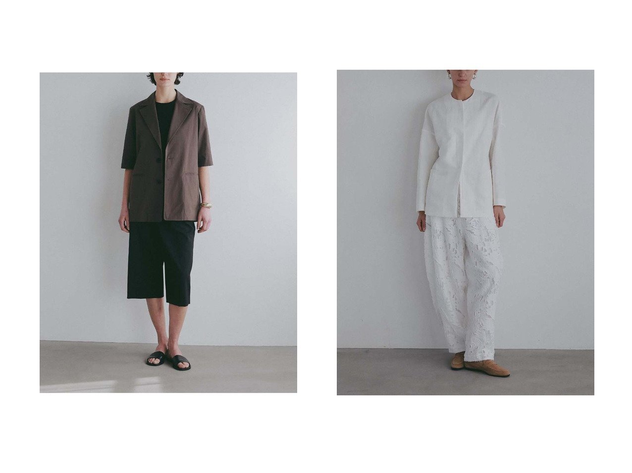 クルーネックジャケットとバミューダパンツで楽しむ軽やかで洗練されたスタイリング HER.(ハー)の通販 おすすめ人気トレンドファッション通販アイテム インテリア・キッズ・メンズ・レディースファッション・服の通販 founy(ファニー) 　ファッション　Fashion　レディースファッション　Fashion for Women　パンツ　Pants & Trousers　ショートパンツ・ハーフパンツ　High-Waisted & Relaxed Shorts　アウター　Coat / Outerwear Collection　レディースジャケット・軽アウター　Jackets　ショート　Short, Short Length　シンプル　Simple, Minimal　マニッシュ　Mannish, Boyish　リラックス　Relax, Relaxed Fit　夏　Summer　新作・新入荷　New Arrivals / New In　おすすめ　Recommended / Our Picks　カーディガン　Cardigan, Knitwear　ジャケット　Jacket, Outerwear　リネン　Linen, Linen Fabric　エレガント 上品　Elegant　羽織　Haori, Light Jacket　ブラック系　Black　グリーン系　Green　ホワイト系　White　|ID:crp329100000227301