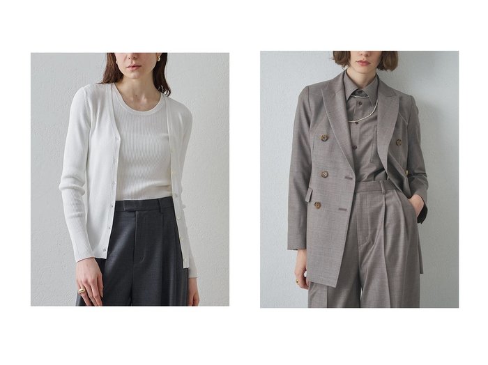 リブカーディガンとダブルジャケットで整える上品で洗練されたスタイリング Drawing Numbers(ドローイング ナンバーズ)の通販 おすすめ人気トレンドファッション通販アイテム 人気、トレンドファッション・服の通販 founy(ファニー) ファッション Fashion レディースファッション Fashion for Women トップス・カットソー Cut & Sew Tops ニット Knit Tops & Sweaters カーディガン・羽織り Layered Style Cardigans Vネックトップス V-Neck Tops / V-Cut Neckline Shirts アウター Coat / Outerwear Collection レディースジャケット・軽アウター Jackets おすすめ Recommended / Our Picks インナー Innerwear カーディガン Cardigan, Knitwear クラシック Classic, Timeless Style シンプル Simple, Minimal タンク Tank Top, Sleeveless Top デコルテ Décolleté, Neckline リブニット Rib Knit, Ribbed Knit 新作・新入荷 New Arrivals / New In |ID:crp329100000227302