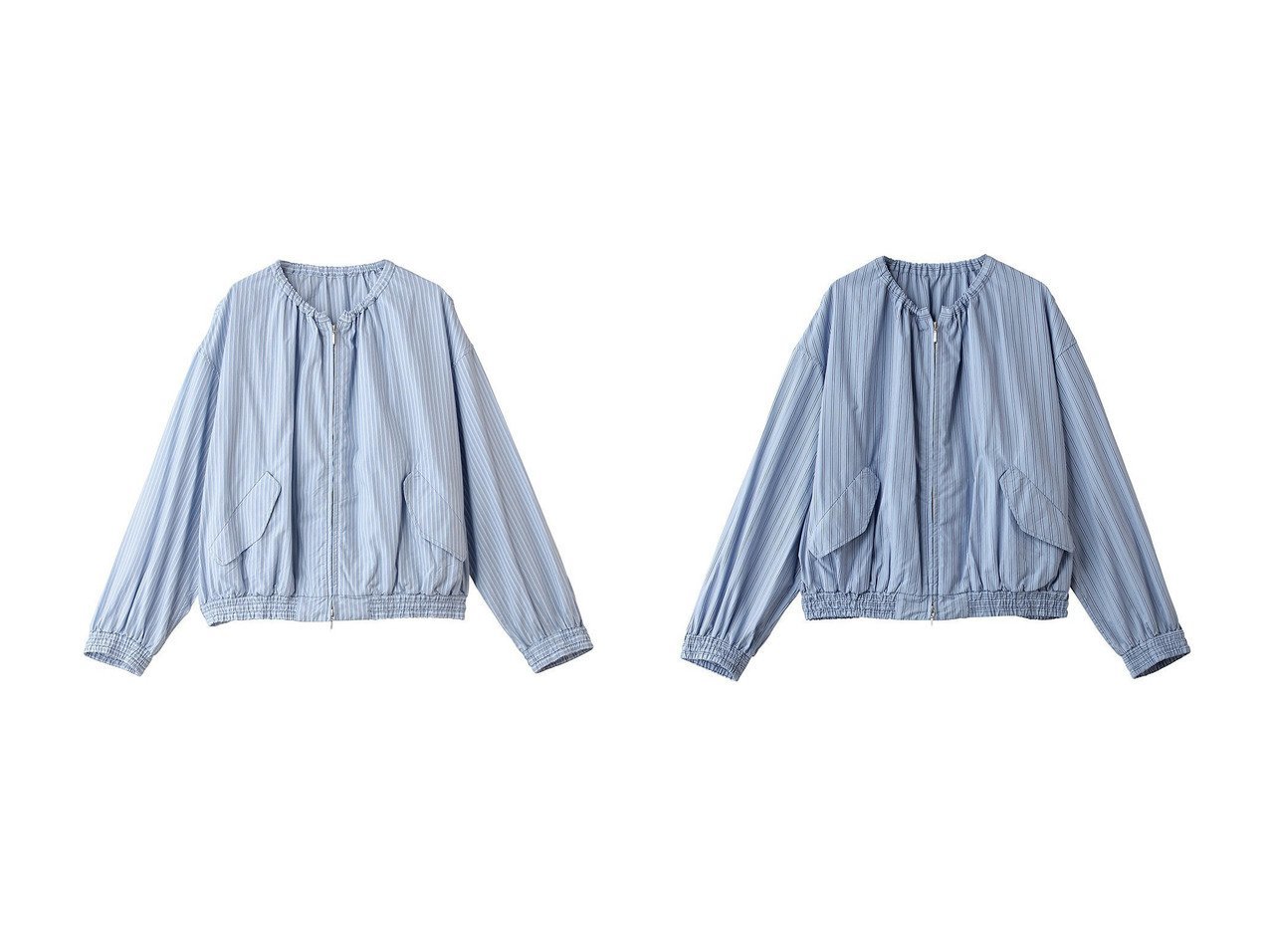ストライプシャツブルゾンで楽しむ軽やかな春のスタイリング heliopole(エリオポール)の通販 おすすめ人気トレンドファッション通販アイテム インテリア・キッズ・メンズ・レディースファッション・服の通販 founy(ファニー) 　ファッション　Fashion　レディースファッション　Fashion for Women　アウター　Coat / Outerwear Collection　レディースジャケット・軽アウター　Jackets　ブルゾンジャケット・スポーティアウター　Blouson Jackets　ギャザー　Gathered, Ruffled　ジャケット　Jacket, Outerwear　ストライプ　Stripe, Striped Pattern　フラップ　Flap, Flap Pocket　ブルゾン　Blouson, Bomber Jacket　ポケット　Pocket, Pocket Detail　新作・新入荷　New Arrivals / New In　春　Spring　ブルー系　Blue　|ID:crp329100000227306