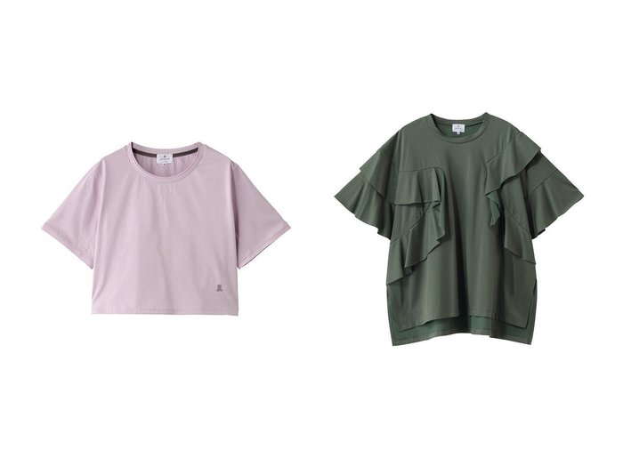 フリルカットソーとクロップドTシャツで楽しむ軽やかで華やかなスタイリング LANVIN en Bleu(ランバン オン ブルー)の通販 おすすめ人気トレンドファッション通販アイテム 人気、トレンドファッション・服の通販 founy(ファニー) 　ファッション　Fashion　レディースファッション　Fashion for Women　トップス・カットソー　Cut & Sew Tops　シャツ・ブラウス・オフィスカジュアル　Elegant Blouses & Button-Ups　ロングTシャツ・Tシャツ　Longline T-Shirts & Tees　カットソー・ベーシックTシャツ　Cut-and-Sewn Tops / Stretch Tees & Basics　クロップド　Cropped, Short Length　ショート　Short, Short Length　スポーティ　Sporty, Casual Athletic　スリーブ　Sleeve, Long Sleeve / Short Sleeve　バランス　Balance, Style Balance　ベーシック　Basic, Essential　ボトム　Bottoms, Lower Wear　ワイド　Wide, Wide Fit　新作・新入荷　New Arrivals / New In　|ID:crp329100000227317