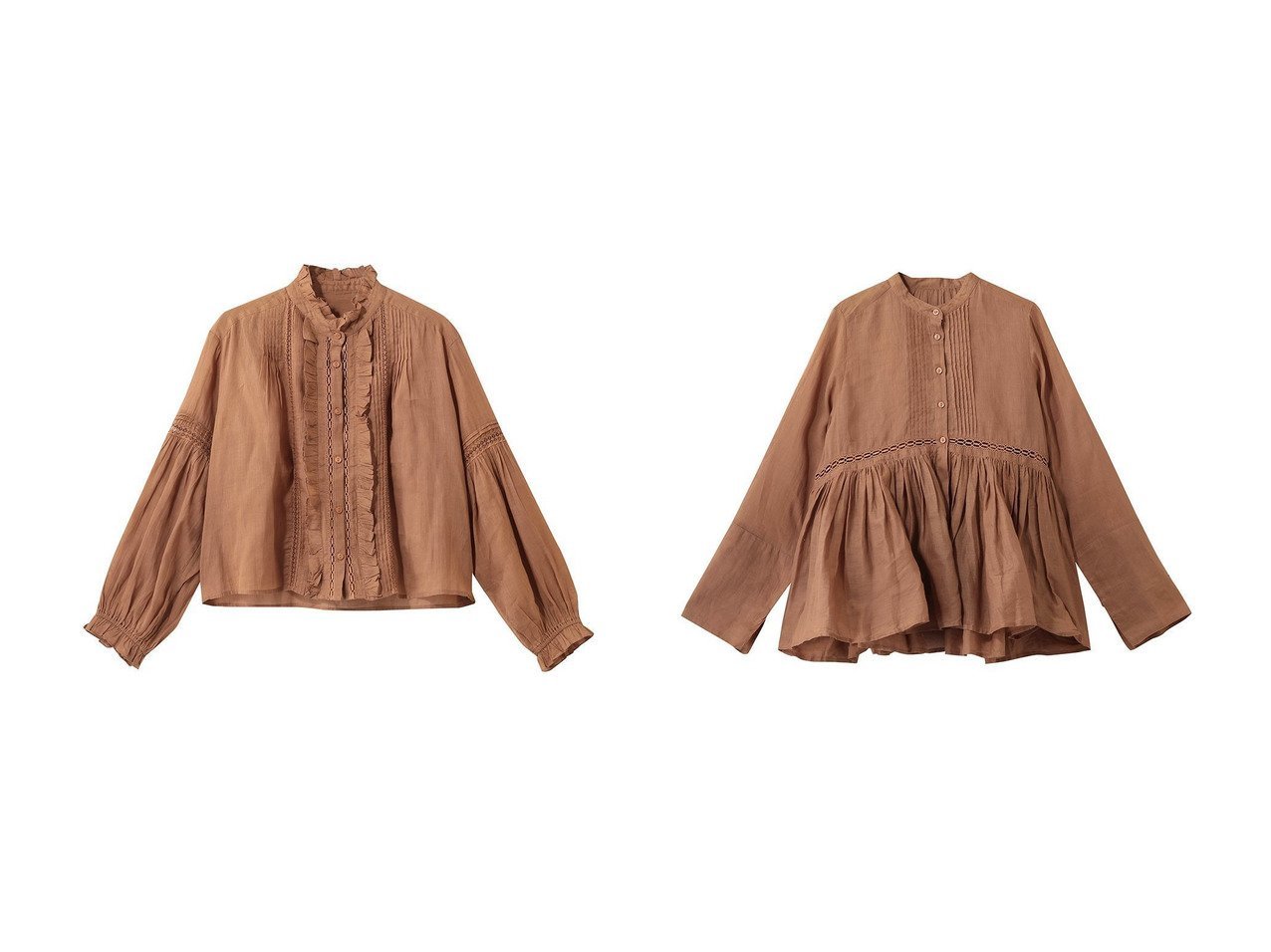 レースブラウスで楽しむ軽やかでクラフト感のあるスタイリング MARILYN MOON(マリリンムーン)の通販 おすすめ人気トレンドファッション通販アイテム インテリア・キッズ・メンズ・レディースファッション・服の通販 founy(ファニー) 　ファッション　Fashion　レディースファッション　Fashion for Women　トップス・カットソー　Cut & Sew Tops　シャツ・ブラウス・オフィスカジュアル　Elegant Blouses & Button-Ups　おすすめ　Recommended / Our Picks　インド　Indian Textile　ギャザー　Gathered, Ruffled　シアー　Sheer, See-Through　スリーブ　Sleeve, Long Sleeve / Short Sleeve　モダン　Modern, Contemporary　レース　Lace, Lace Fabric　ロング　Long, Long-Length　新作・新入荷　New Arrivals / New In　ホワイト系　White　ブラック系　Black　ベージュ系　Beige　|ID:crp329100000227325