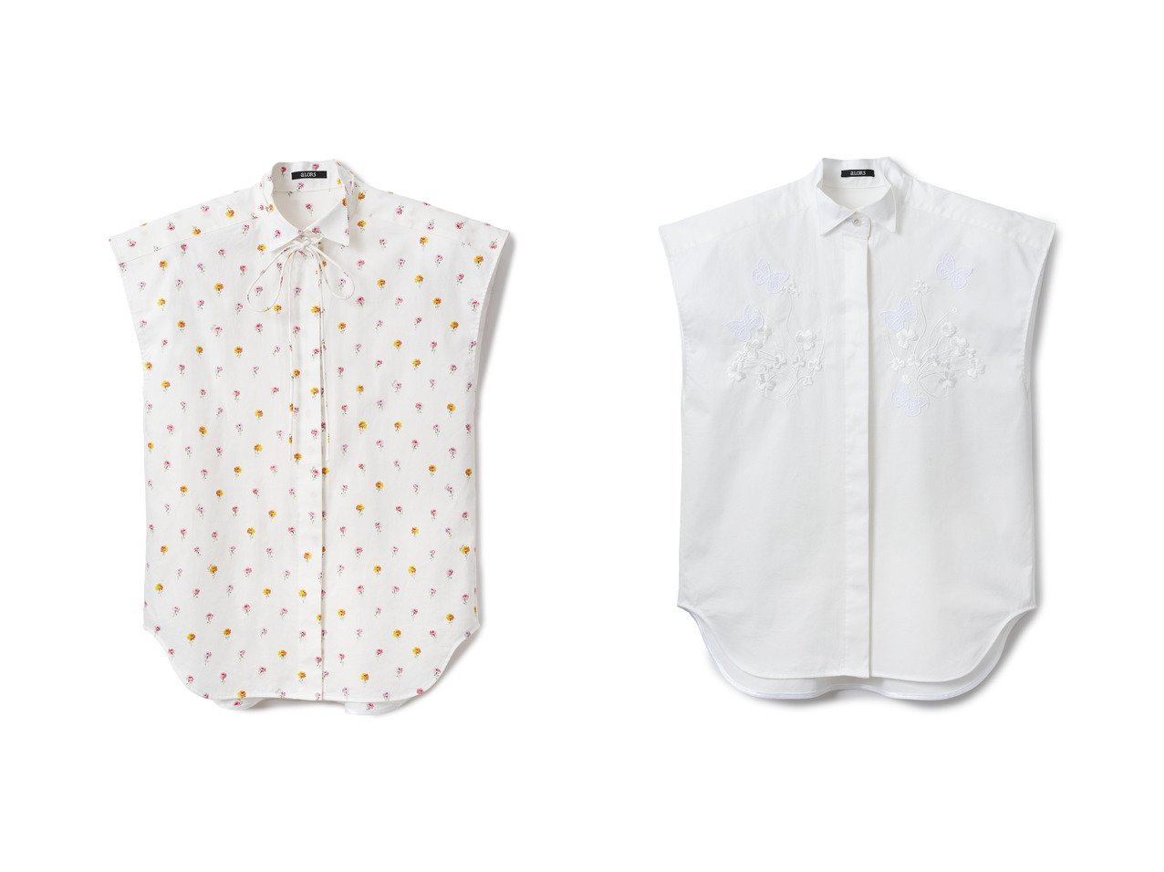 フラワーと刺しゅうが映える立体デザインブラウスで楽しむ華やかで洗練された装い aLORS(アロー)の通販 おすすめ人気トレンドファッション通販アイテム インテリア・キッズ・メンズ・レディースファッション・服の通販 founy(ファニー) 　ファッション　Fashion　レディースファッション　Fashion for Women　トップス・カットソー　Cut & Sew Tops　キャミソール&ノースリーブ　Camisoles & Sleeveless Tops　シャツ・ブラウス・オフィスカジュアル　Elegant Blouses & Button-Ups　イタリア　Italy　カラフル　Colorful Design　ショルダー　Shoulder, Shoulder Strap　シンプル　Simple, Minimal　ストライプ　Stripe, Striped Pattern　ツイル　Twist, Twisted Detail　ノースリーブ　Sleeveless, No-Sleeve　バランス　Balance, Style Balance　ファブリック　Fabric, Textile　フェミニン　Feminine, Girly　リボン　Ribbon, Bow　夏　Summer　新作・新入荷　New Arrivals / New In　ホワイト系　White　|ID:crp329100000227342