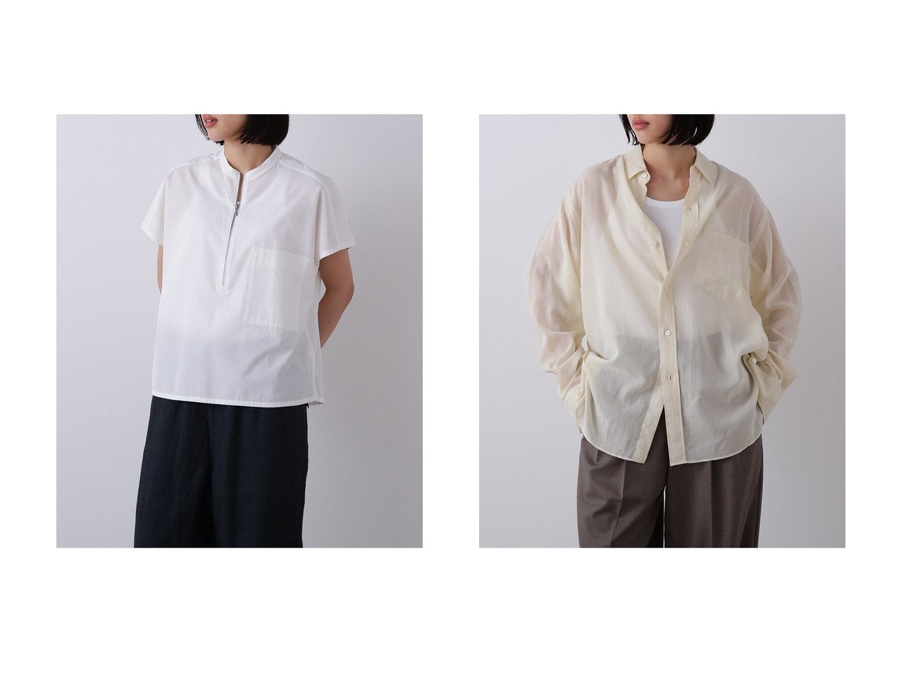 コットンシャツで楽しむ軽やかな着心地とモダンなスタイリング YLEVE(イレーヴ)の通販 おすすめ人気トレンドファッション通販アイテム インテリア・キッズ・メンズ・レディースファッション・服の通販 founy(ファニー) 　ファッション　Fashion　レディースファッション　Fashion for Women　トップス・カットソー　Cut & Sew Tops　シャツ・ブラウス・オフィスカジュアル　Elegant Blouses & Button-Ups　ショート　Short, Short Length　スラックス　Slacks, Dress Pants　スリーブ　Sleeve, Long Sleeve / Short Sleeve　フレンチ　French, French Style　モダン　Modern, Contemporary　ワイド　Wide, Wide Fit　新作・新入荷　New Arrivals / New In　ホワイト系　White　ブルー系　Blue　イエロー系　Yellow　|ID:crp329100000227344