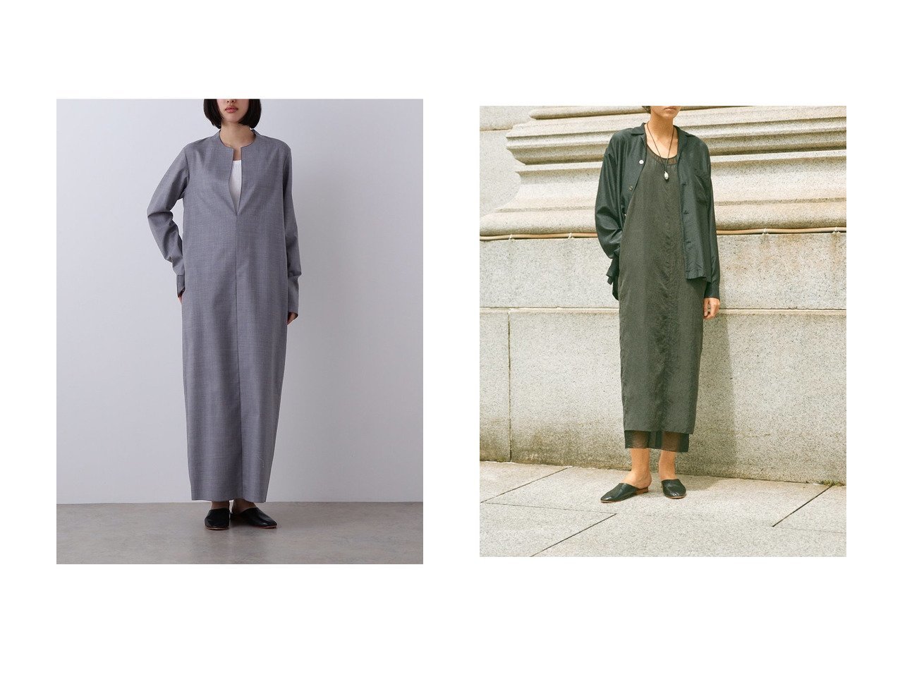 異素材レイヤードとキーネックで魅せる洗練ワンピーススタイル YLEVE(イレーヴ)の通販 おすすめ人気トレンドファッション通販アイテム インテリア・キッズ・メンズ・レディースファッション・服の通販 founy(ファニー) 　ファッション　Fashion　レディースファッション　Fashion for Women　ワンピース　Dresses　チュニック　Tunic Tops & Dresses　シューズ　Shoes, Footwear　ストレート　Straight, Straight Cut　チュニック　Tunic, Long Top　ドレス　Dress, One-Piece　ラップ　Wrap, Wrap Design　新作・新入荷　New Arrivals / New In　ブラック系　Black　グレー系　Gray　|ID:crp329100000227346