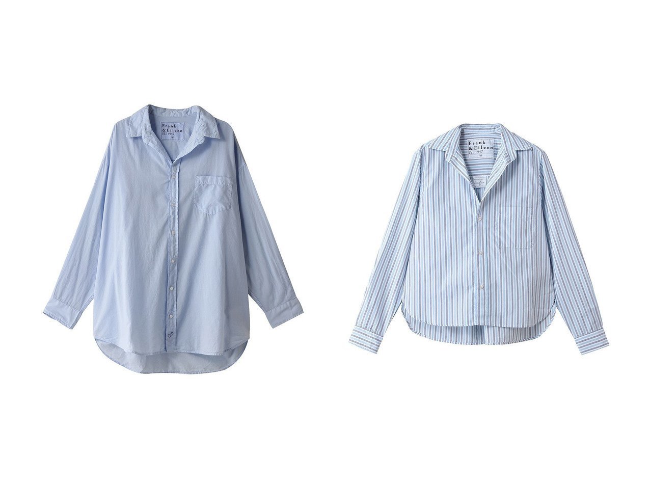 カスタム刺しゅうと爽やかなストライプが魅力のシャツを集めて フランク&アイリーン(フランク&アイリーン)の通販 おすすめ人気トレンドファッション通販アイテム インテリア・キッズ・メンズ・レディースファッション・服の通販 founy(ファニー) 　ファッション　Fashion　レディースファッション　Fashion for Women　トップス・カットソー　Cut & Sew Tops　シャツ・ブラウス・オフィスカジュアル　Elegant Blouses & Button-Ups　春　Spring　スリーブ　Sleeve, Long Sleeve / Short Sleeve　トレンド　Trend, Trending Now　定番　Standard, Basic Item　人気　Popular, Best Seller　ビッグ　Big, Oversized　ベーシック　Basic, Essential　羽織　Haori, Light Jacket　ロング　Long, Long-Length　ワンポイント　One Point, Statement Accent　S/S・春夏　SS, Spring/Summer, Warm Season　おすすめ　Recommended / Our Picks　夏　Summer　新作・新入荷　New Arrivals / New In　ホワイト系　White　ブルー系　Blue　|ID:crp329100000227348