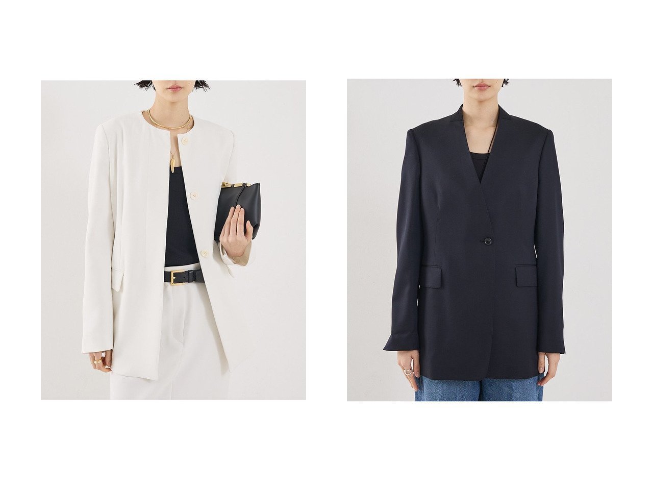洗練されたシルエットと機能性を兼ね備えたジャケットを集めて ザ ストア バイ シー(THE STORE by C)の通販 おすすめ人気トレンドファッション通販アイテム インテリア・キッズ・メンズ・レディースファッション・服の通販 founy(ファニー) 　ファッション　Fashion　レディースファッション　Fashion for Women　アウター　Coat / Outerwear Collection　レディースジャケット・軽アウター　Jackets　ノーカラージャケット / シンプル上品コーデ　Collarless Jackets　おすすめ　Recommended / Our Picks　ジャケット　Jacket, Outerwear　ストレッチ　Stretch, Stretchy Fabric　セットアップ　Set-Up, Coordinated Outfit　パターン　Pattern, Design Print　ボトム　Bottoms, Lower Wear　ビジネス 仕事 通勤　Business / Work / Commuting　吸水　Absorbent, Quick-Dry　新作・新入荷　New Arrivals / New In　ホワイト系　White　ベージュ系　Beige　ブルー系　Blue　|ID:crp329100000227349