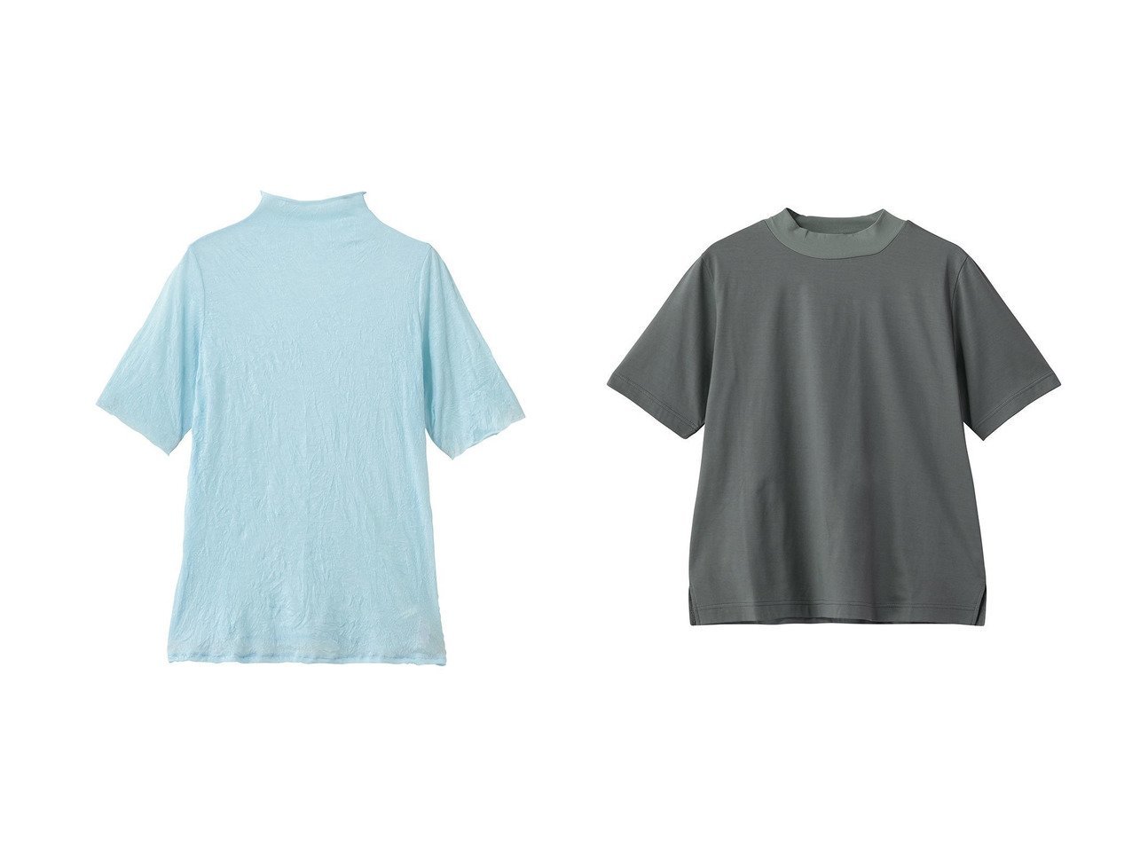 【コンパクトTシャツとシアーインナーで整える洗練されたデイリースタイル】MIDIUMISOLID(ミディウミソリッド)の通販 おすすめ人気トレンドファッション通販アイテム インテリア・キッズ・メンズ・レディースファッション・服の通販 founy(ファニー) 　ファッション　Fashion　レディースファッション　Fashion for Women　トップス・カットソー　Cut & Sew Tops　シャツ・ブラウス・オフィスカジュアル　Elegant Blouses & Button-Ups　ロングTシャツ・Tシャツ　Longline T-Shirts & Tees　カットソー・ベーシックTシャツ　Cut-and-Sewn Tops / Stretch Tees & Basics　インナー　Innerwear　シアー　Sheer, See-Through　ショート　Short, Short Length　ジャケット　Jacket, Outerwear　スリーブ　Sleeve, Long Sleeve / Short Sleeve　ハイネック　High Neck, Mock Neck　ハーフ　Half, Half-Length　エレガント 上品　Elegant　夏　Summer　新作・新入荷　New Arrivals / New In　ホワイト系　White　ブラック系　Black　ブルー系　Blue　グレー系　Gray　|ID:crp329100000227361