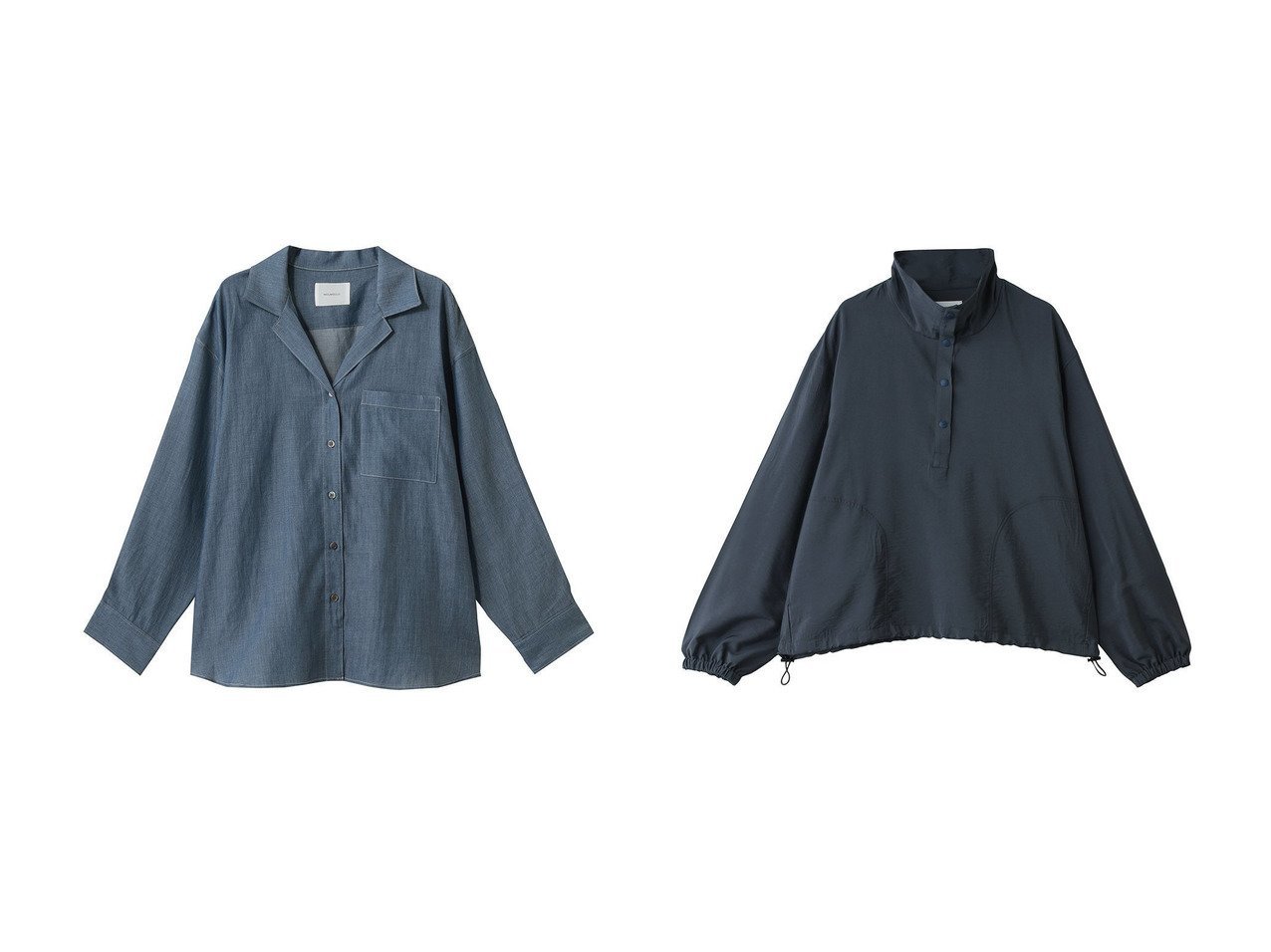 【シアーデニムシャツと軽やかアノラックで整える涼やかな季節の装い】MIDIUMISOLID(ミディウミソリッド)の通販 おすすめ人気トレンドファッション通販アイテム インテリア・キッズ・メンズ・レディースファッション・服の通販 founy(ファニー) 　ファッション　Fashion　レディースファッション　Fashion for Women　トップス・カットソー　Cut & Sew Tops　シャツ・ブラウス・オフィスカジュアル　Elegant Blouses & Button-Ups　アウター　Coat / Outerwear Collection　おすすめ　Recommended / Our Picks　シアー　Sheer, See-Through　スリーブ　Sleeve, Long Sleeve / Short Sleeve　デニム　Denim, Jeans Material　ブリーチ　Bleach, Washed Finish　ロング　Long, Long-Length　夏　Summer　新作・新入荷　New Arrivals / New In　アウトドア　Outdoor Clothing　ジャケット　Jacket, Outerwear　スポーティ　Sporty, Casual Athletic　ドローコード　Drawcord, Drawstring Cord　ブラウジング　Blouson Silhouette, Cinched Waist　ブルゾン　Blouson, Bomber Jacket　旅行　Travel　ブルー系　Blue　ブラック系　Black　|ID:crp329100000227363