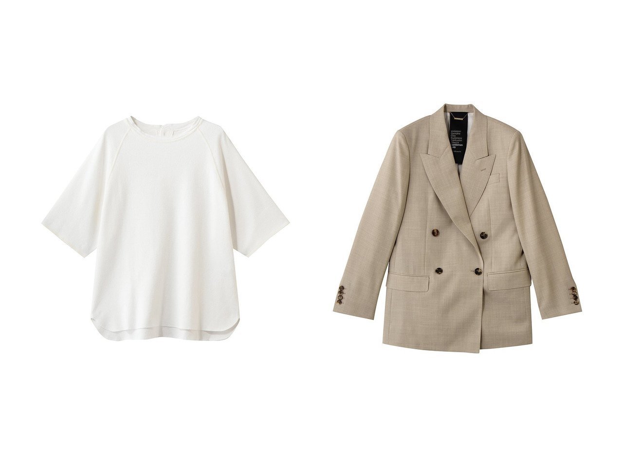 【ウールジャケットとワッフルTシャツで整える洗練されたデイリースタイル】Chaos(カオス)の通販 おすすめ人気トレンドファッション通販アイテム インテリア・キッズ・メンズ・レディースファッション・服の通販 founy(ファニー) 　ファッション　Fashion　レディースファッション　Fashion for Women　トップス・カットソー　Cut & Sew Tops　シャツ・ブラウス・オフィスカジュアル　Elegant Blouses & Button-Ups　ロングTシャツ・Tシャツ　Longline T-Shirts & Tees　カットソー・ベーシックTシャツ　Cut-and-Sewn Tops / Stretch Tees & Basics　アウター　Coat / Outerwear Collection　レディースジャケット・軽アウター　Jackets　ショート　Short, Short Length　スリーブ　Sleeve, Long Sleeve / Short Sleeve　デニム　Denim, Jeans Material　ワッフル　Waffle, Waffle Knit　別注　Limited Edition, Custom Order　新作・新入荷　New Arrivals / New In　ホワイト系　White　ブラック系　Black　ベージュ系　Beige　|ID:crp329100000227366