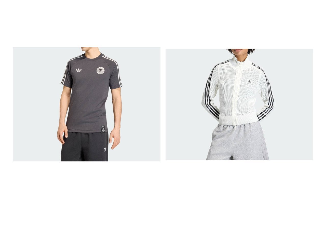 【ニットトラックトップとオリジナルスTシャツで楽しむスポーツスタイル】adidas(アディダス)の通販 おすすめ人気トレンドファッション通販アイテム インテリア・キッズ・メンズ・レディースファッション・服の通販 founy(ファニー) 　ファッション　Fashion　レディースファッション　Fashion for Women　トップス・カットソー　Cut & Sew Tops　シャツ・ブラウス・オフィスカジュアル　Elegant Blouses & Button-Ups　ロングTシャツ・Tシャツ　Longline T-Shirts & Tees　ニット　Knit Tops & Sweaters　サッカー　Seersucker, Summer Fabric　スタンド　Stand Collar, Upright Stand　スリム　Slim, Slim Fit　フィット　Fit, Slim Fit　モダン　Modern, Contemporary　リラックス　Relax, Relaxed Fit　ブラック系　Black　ホワイト系　White　|ID:crp329100000227387