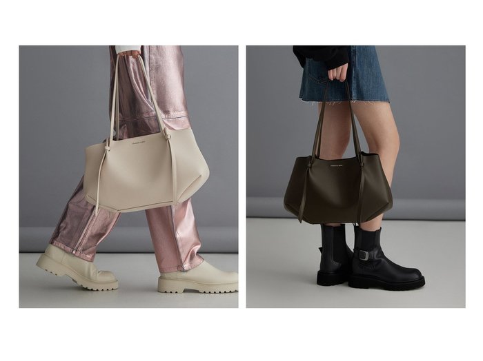 【立体シルエットと収納力を備えたトートバッグ】CHARLES & KEITH(チャールズ アンド キース)の通販 おすすめ人気トレンドファッション通販アイテム 人気、トレンドファッション・服の通販 founy(ファニー) ファッション Fashion レディースファッション Fashion for Women バッグ Bags シンプル Simple, Minimal ポーチ Pouch, Small Case 今季 This Season, Current Season 旅行 Travel 軽量 Lightweight, Ultra Light |ID:crp329100000227388