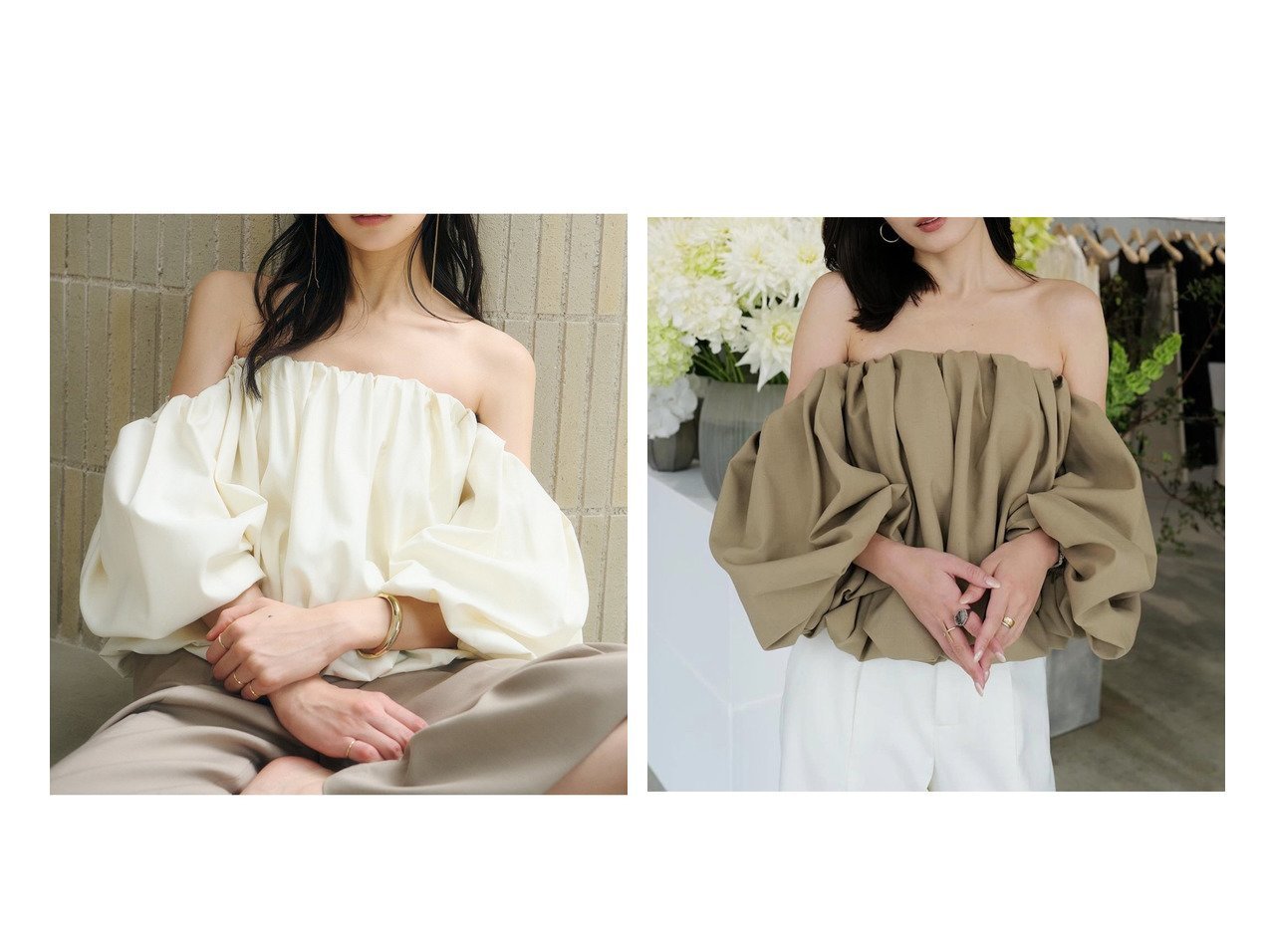 【立体シルエットが映えるバルーンブラウスで整える洗練スタイル】anuans(アニュアンス)の通販 おすすめ人気トレンドファッション通販アイテム インテリア・キッズ・メンズ・レディースファッション・服の通販 founy(ファニー) 　ファッション　Fashion　レディースファッション　Fashion for Women　トップス・カットソー　Cut & Sew Tops　シャツ・ブラウス・オフィスカジュアル　Elegant Blouses & Button-Ups　ギャザー　Gathered, Ruffled　コンパクト　Compact, Small Size　デニム　Denim, Jeans Material　ドレープ　Drape, Draping Fabric　バランス　Balance, Style Balance　バルーン　Balloon, Balloon Silhouette　フィット　Fit, Slim Fit　フォルム　Silhouette, Form　夏　Summer　ホワイト系　White　ベージュ系　Beige　ブルー系　Blue　|ID:crp329100000227393