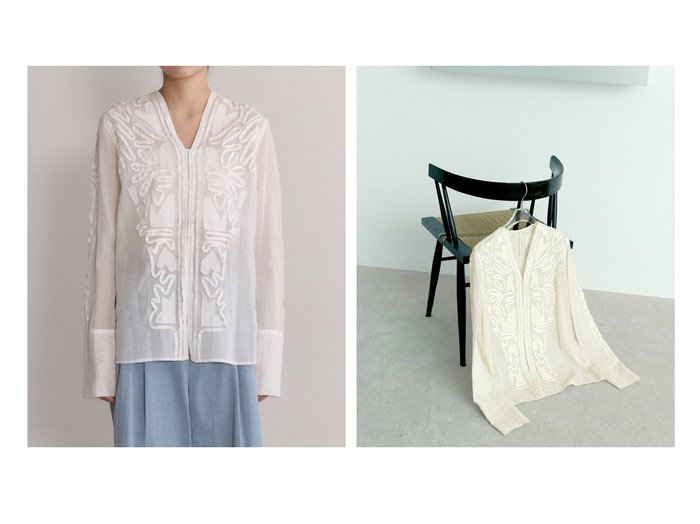 【ステッチ刺繍が映えるシアーブラウスで魅せる洗練スタイル】ADAM ET ROPE'(アダム エ ロペ)の通販 おすすめ人気トレンドファッション通販アイテム 人気、トレンドファッション・服の通販 founy(ファニー) ファッション Fashion レディースファッション Fashion for Women トップス・カットソー Cut & Sew Tops シャツ・ブラウス・オフィスカジュアル Elegant Blouses & Button-Ups オーガンジー Organza Fabric カフス Cuff Design シアー Sheer, See-Through シンプル Simple, Minimal 人気 Popular, Best Seller フロント Front, Front Design ロング Long, Long-Length ワーク Workwear, Utility Style 2026年 2026 |ID:crp329100000227404