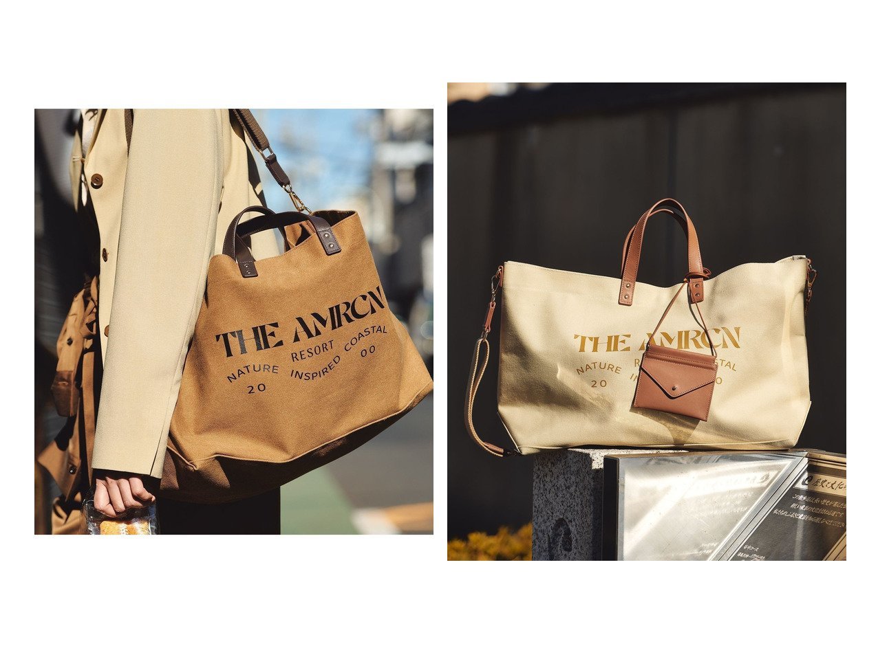 【キャンバス素材で仕上げた2WAYトートバッグ】SALON adam et rope'(サロン アダム エ ロペ)の通販 おすすめ人気トレンドファッション通販アイテム インテリア・キッズ・メンズ・レディースファッション・服の通販 founy(ファニー) 　ファッション　Fashion　レディースファッション　Fashion for Women　バッグ　Bags　キャンバス　Canvas, Canvas Fabric　別注　Limited Edition, Custom Order　ベージュ系　Beige　|ID:crp329100000227405