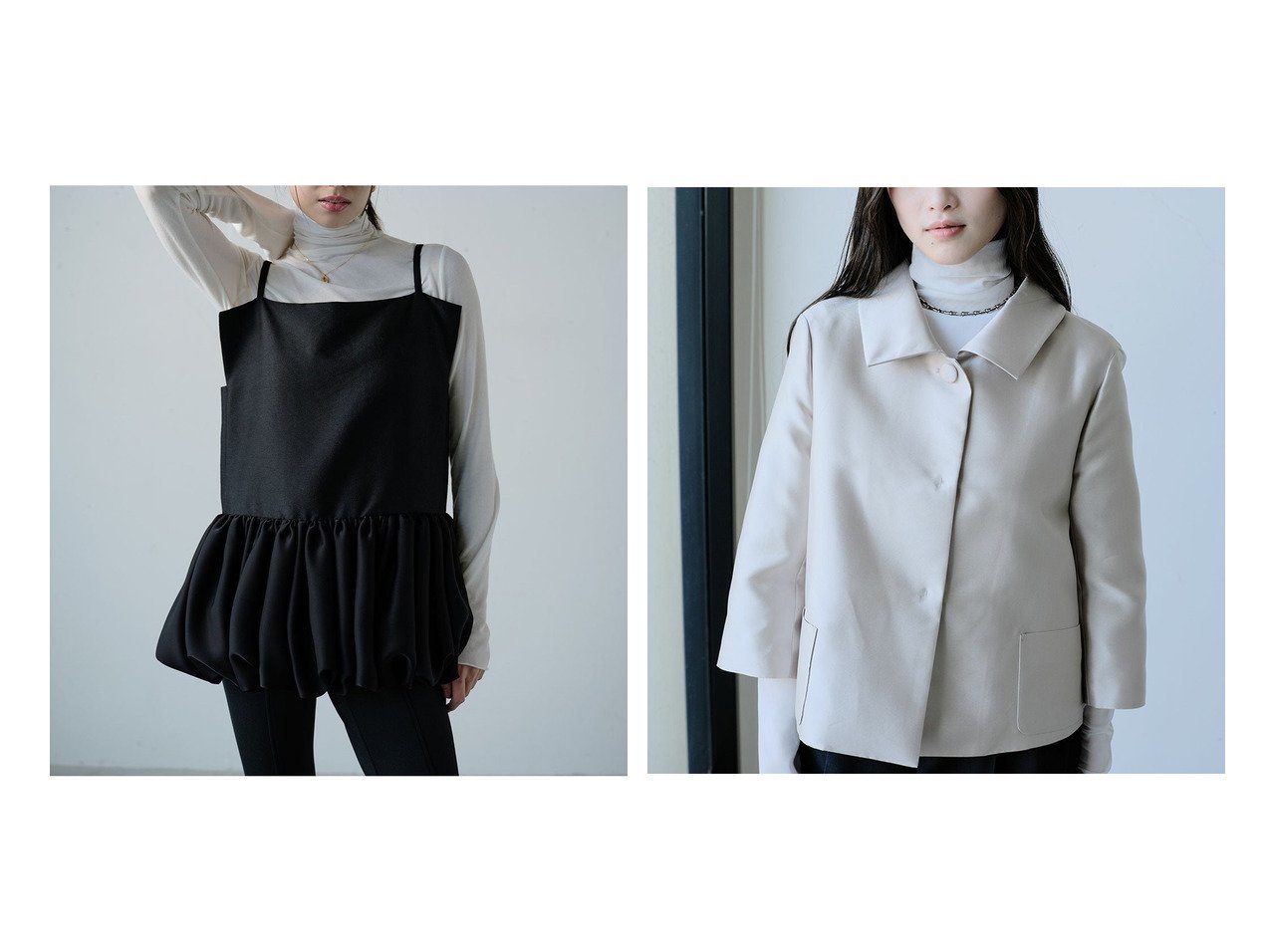 【40代50代に似合うペプラムキャミとシルクジャケットで叶える上品で立体感のある大人スタイル】DoCLASSE(ドゥクラッセ)の通販 おすすめ人気トレンドファッション通販アイテム インテリア・キッズ・メンズ・レディースファッション・服の通販 founy(ファニー) 　ファッション　Fashion　レディースファッション　Fashion for Women　アウター　Coat / Outerwear Collection　レディースジャケット・軽アウター　Jackets　新作・新入荷　New Arrivals / New In　おすすめ　Recommended / Our Picks　カッティング　Cutting Detail　キャミソール　Camisole, Spaghetti Strap Top　サテン　Satin, Glossy Fabric　シェイプ　Shape, Slim Fit　ジャケット　Jacket, Outerwear　スタイリッシュ　Stylish, Fashionable　バルーン　Balloon, Balloon Silhouette　ビスチェ　Bustier, Corset Top　ベスト　Vest, Waistcoat　ペプラム　Peplum, Flared Hem　イタリア　Italy　コンパクト　Compact, Small Size　シルク　Silk, 100% Silk　セレモニー　Ceremony　タフタ　Taffeta, Structured Fabric　ブラック系　Black　ベージュ系　Beige　|ID:crp329100000227438