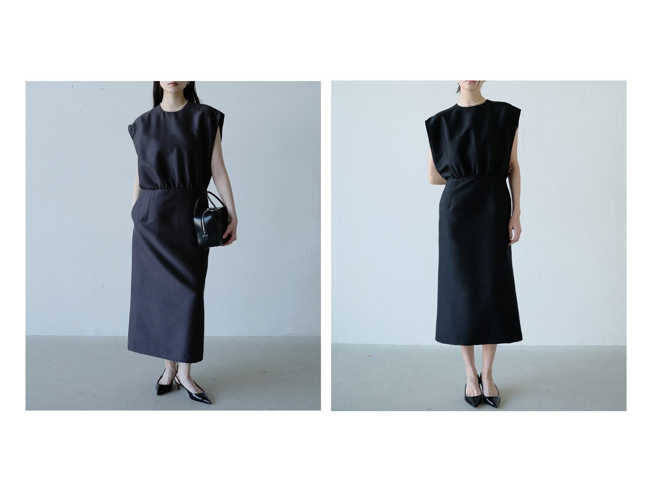 【40代、50代に似合うシンプルフォルムと光沢素材のフレンチタイトドレス】DoCLASSE(ドゥクラッセ)の通販 おすすめ人気トレンドファッション通販アイテム インテリア・キッズ・メンズ・レディースファッション・服の通販 founy(ファニー) 　ファッション　Fashion　レディースファッション　Fashion for Women　ワンピース　Dresses　フォーマル・パーティードレス・結婚式用ドレス　Elegant & Casual Dresses　新作・新入荷　New Arrivals / New In　エレガント 上品　Elegant　ギャザー　Gathered, Ruffled　シンプル　Simple, Minimal　スリーブ　Sleeve, Long Sleeve / Short Sleeve　ダブル　Double, Double-Breasted　フォルム　Silhouette, Form　フレンチ　French, French Style　グレー系　Gray　ブラック系　Black　|ID:crp329100000227439