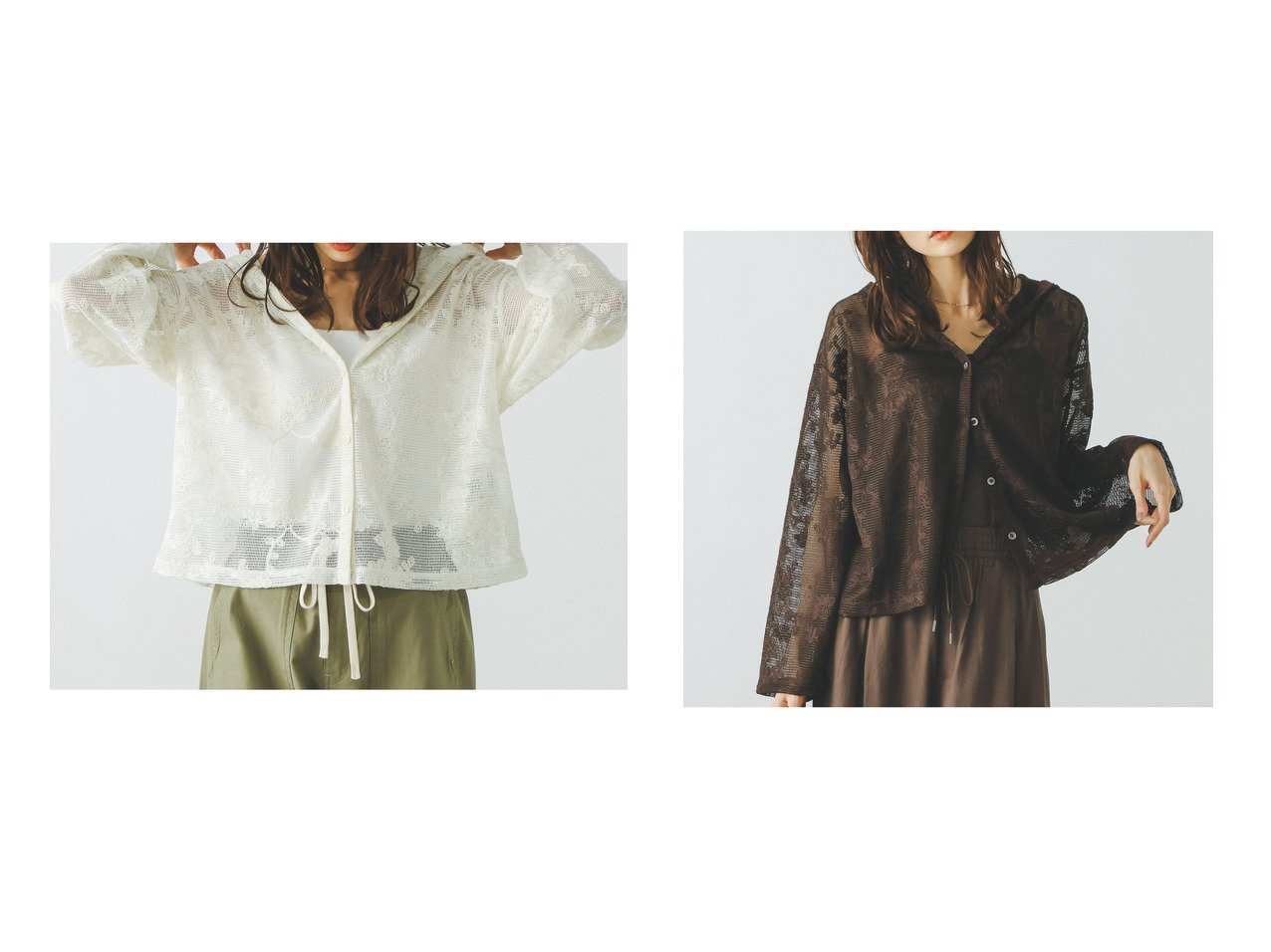 【シアーなレース素材で楽しむ軽やかなレイヤードスタイル】GLOBAL WORK(グローバルワーク)の通販 おすすめ人気トレンドファッション通販アイテム インテリア・キッズ・メンズ・レディースファッション・服の通販 founy(ファニー) 　ファッション　Fashion　レディースファッション　Fashion for Women　トップス・カットソー　Cut & Sew Tops　レディースパーカー・カジュアルフーディー　Casual Hoodies & Sweatshirts　おすすめ　Recommended / Our Picks　インナー　Innerwear　シアー　Sheer, See-Through　タンク　Tank Top, Sleeveless Top　トレンド　Trend, Trending Now　バランス　Balance, Style Balance　パーカー　Hoodie, Parka　プリント　Print, Printed Pattern　ボトム　Bottoms, Lower Wear　メッシュ　Mesh, Net Fabric　レース　Lace, Lace Fabric　今季　This Season, Current Season　夏　Summer　旅行　Travel　春　Spring　S/S・春夏　SS, Spring/Summer, Warm Season　羽織　Haori, Light Jacket　イエロー系　Yellow　ブラック系　Black　ブラウン系　Brown　|ID:crp329100000227474