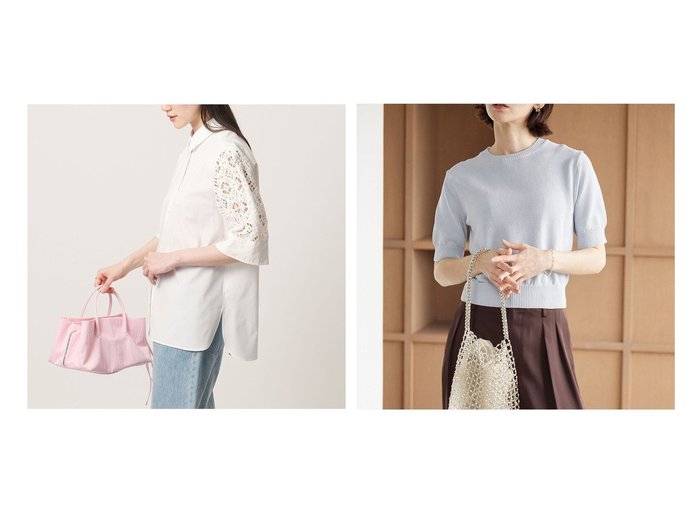 【コイルニットの上品な表情とラッセルレースの華やぎが引き立つショートスリーブトップス特集】BEAUTY&YOUTH UNITED ARROWS(ビューティアンドユースユナイテッドアローズ)UNITED ARROWS(ユナイテッドアローズ)の通販 おすすめ人気トレンドファッション通販アイテム 人気、トレンドファッション・服の通販 founy(ファニー) ファッション Fashion レディースファッション Fashion for Women トップス・カットソー Cut & Sew Tops シャツ・ブラウス・オフィスカジュアル Elegant Blouses & Button-Ups ニット Knit Tops & Sweaters カジュアルプルオーバー・ニットトップス Pullovers & Knit Tops / Casual Pullovers ウォッシャブル Machine Washable キュロット Culottes, Wide Shorts コンビ Combo, Combination Style ショート Short, Short Length スリーブ Sleeve, Long Sleeve / Short Sleeve なめらか Smooth, Silky Texture ブロード Broadcloth, Fine Cotton ボックス Boxy, Box Shape ラッセル Raschel, Raschel Lace レース Lace, Lace Fabric おすすめ Recommended / Our Picks |ID:crp329100000227479