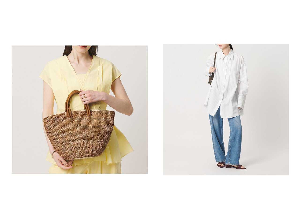 【レイヤードデザインのシャツと手編みアバカバッグが引き立つ洗練スタイル】BEAUTY&YOUTH UNITED ARROWS(ビューティアンドユースユナイテッドアローズ)UNITED ARROWS(ユナイテッドアローズ)の通販 おすすめ人気トレンドファッション通販アイテム インテリア・キッズ・メンズ・レディースファッション・服の通販 founy(ファニー) 　ファッション　Fashion　レディースファッション　Fashion for Women　バッグ　Bags　トップス・カットソー　Cut & Sew Tops　シャツ・ブラウス・オフィスカジュアル　Elegant Blouses & Button-Ups　ダブル　Double, Double-Breasted　ラウンド　Round, Round Neck　カフス　Cuff Design　スウェット / スエット　Sweatshirt, Sweatwear　ストライプ　Stripe, Striped Pattern　ビッグ　Big, Oversized　ベスト　Vest, Waistcoat　羽織　Haori, Light Jacket　ブラウン系　Brown　ブラック系　Black　ホワイト系　White　|ID:crp329100000227481