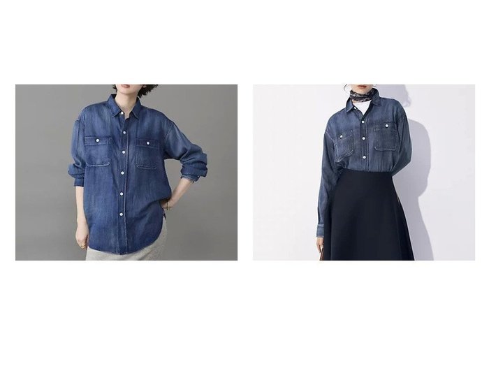 【ヴィンテージ感と軽やかなシアー素材が魅力のインディゴシャツ】suadeo(スアデオ)の通販 おすすめ人気トレンドファッション通販アイテム 人気、トレンドファッション・服の通販 founy(ファニー) ファッション Fashion レディースファッション Fashion for Women トップス・カットソー Cut & Sew Tops シャツ・ブラウス・オフィスカジュアル Elegant Blouses & Button-Ups インディゴ Indigo Denim ヴィンテージ Vintage Style 春 Spring 洗える Machine Washable シアー Sheer, See-Through ダウン Down, Puffer デニム Denim, Jeans Material 長袖 Long Sleeve, Full Sleeve バランス Balance, Style Balance パターン Pattern, Design Print パール Pearl, Pearl Accent ビンテージ Vintage, Retro Style ポケット Pocket, Pocket Detail 別注 Limited Edition, Custom Order ミックス Mix, Mixed Style メンズ Men's, Menswear ワーク Workwear, Utility Style S/S・春夏 SS, Spring/Summer, Warm Season 夏 Summer |ID:crp329100000227485