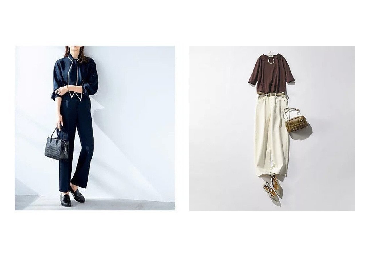 【スカーフで印象を変えるブラウスとレイヤードが楽しめる五分袖Tシャツセット】E by eclat(イーバイエクラ)の通販 おすすめ人気トレンドファッション通販アイテム インテリア・キッズ・メンズ・レディースファッション・服の通販 founy(ファニー) 　ファッション　Fashion　レディースファッション　Fashion for Women　トップス・カットソー　Cut & Sew Tops　シャツ・ブラウス・オフィスカジュアル　Elegant Blouses & Button-Ups　ロングTシャツ・Tシャツ　Longline T-Shirts & Tees　とろみ　Fluid, Flowy Fabric　コンパクト　Compact, Small Size　シンプル　Simple, Minimal　スカーフ　Scarf, Neckwear　バランス　Balance, Style Balance　パイピング　Piping, Trim Design　リボン　Ribbon, Bow　洗える　Machine Washable　ブルー系　Blue　ベージュ系　Beige　ブラック系　Black　ブラウン系　Brown　|ID:crp329100000227486