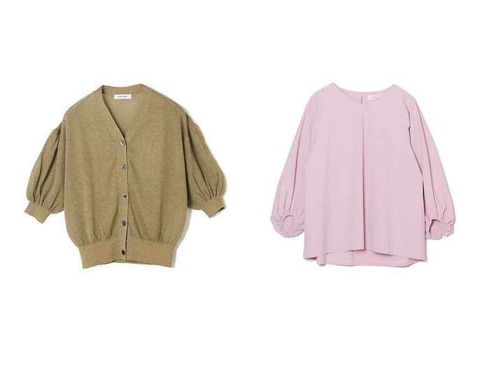 【浅Vネックのブラウス見えカットソーとラメが映えるギャザー袖カーディガン】E by eclat(イーバイエクラ)の通販 おすすめ人気トレンドファッション通販アイテム 人気、トレンドファッション・服の通販 founy(ファニー) ファッション Fashion レディースファッション Fashion for Women トップス・カットソー Cut & Sew Tops カーディガン・羽織り Layered Style Cardigans シャツ・ブラウス・オフィスカジュアル Elegant Blouses & Button-Ups カットソー・ベーシックTシャツ Cut-and-Sewn Tops / Stretch Tees & Basics Vネックトップス V-Neck Tops / V-Cut Neckline Shirts カーディガン Cardigan, Knitwear ギャザー Gathered, Ruffled ドロップ Drop Shoulder, Dropped Style ブラウジング Blouson Silhouette, Cinched Waist モダン Modern, Contemporary 洗える Machine Washable |ID:crp329100000227487