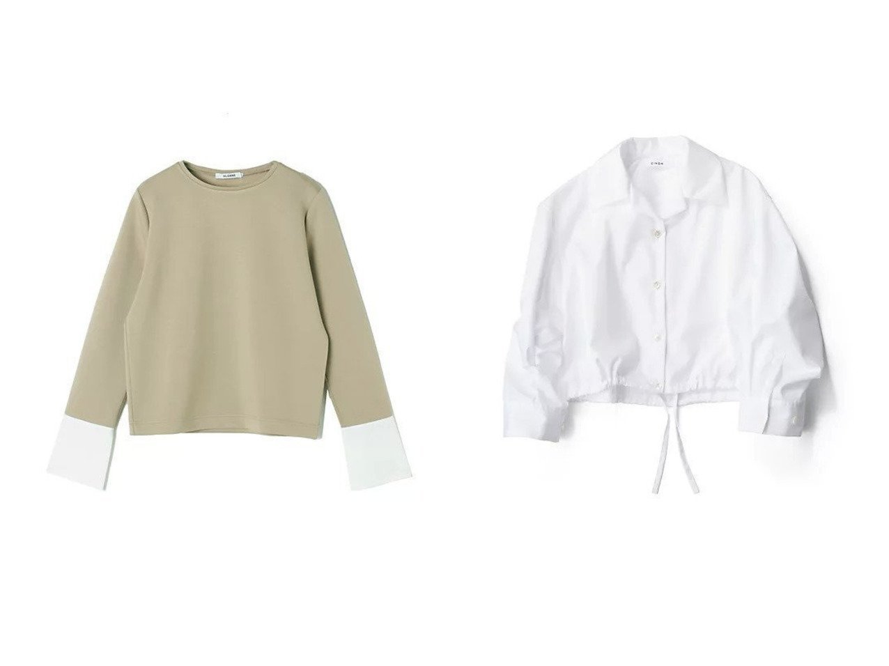 【クロップトシャツと長めカフスプルオーバーで叶える洗練されたバランススタイル】eclat(エクラ)の通販 おすすめ人気トレンドファッション通販アイテム インテリア・キッズ・メンズ・レディースファッション・服の通販 founy(ファニー) 　ファッション　Fashion　レディースファッション　Fashion for Women　トップス・カットソー　Cut & Sew Tops　カジュアルプルオーバー・ニットトップス　Pullovers & Knit Tops / Casual Pullovers　シャツ・ブラウス・オフィスカジュアル　Elegant Blouses & Button-Ups　なめらか　Smooth, Silky Texture　カットソー　Cut and Sewn Top　カフス　Cuff Design　別注　Limited Edition, Custom Order　洗える　Machine Washable　秋　Autumn　バランス　Balance, Style Balance　ベージュ系　Beige　ブラック系　Black　ブラウン系　Brown　ホワイト系　White　|ID:crp329100000227489