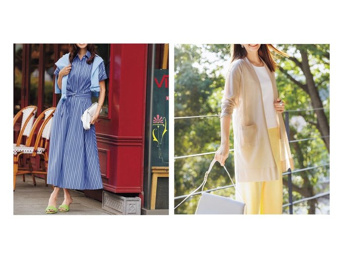 【40代50代に似合うイージーケアワンピースと透け感ニットカーデで叶える軽やかな装い】DoCLASSE(ドゥクラッセ)の通販 おすすめ人気トレンドファッション通販アイテム 人気、トレンドファッション・服の通販 founy(ファニー) ファッション Fashion レディースファッション Fashion for Women ワンピース Dresses シャツワンピース / 1枚で着映えコーデ Shirt Dresses ベルト&ウエストマーク Belts & Waist Accessories トップス・カットソー Cut & Sew Tops ニット Knit Tops & Sweaters カーディガン・羽織り Layered Style Cardigans 新作・新入荷 New Arrivals / New In フィット Fit, Slim Fit フレア Flare, Flared フレンチ French, French Style カーディガン Cardigan, Knitwear シアー Sheer, See-Through スペシャル Special, Limited Edition エレガント 上品 Elegant 人気 Popular, Best Seller 夏 Summer |ID:crp329100000227493