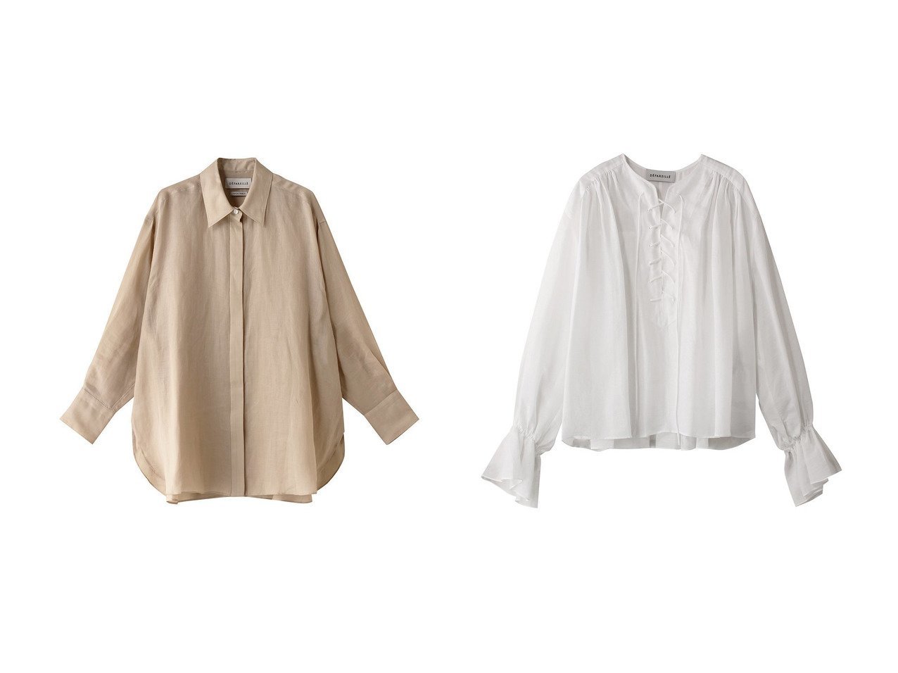 【シアー素材とリネンの軽やかさで楽しむ季節感ある装い】DEPAREILLE(デパリエ)の通販 おすすめ人気トレンドファッション通販アイテム インテリア・キッズ・メンズ・レディースファッション・服の通販 founy(ファニー) 　ファッション　Fashion　レディースファッション　Fashion for Women　トップス・カットソー　Cut & Sew Tops　シャツ・ブラウス・オフィスカジュアル　Elegant Blouses & Button-Ups　インナー　Innerwear　シアー　Sheer, See-Through　ショート　Short, Short Length　スリット　Slit, Slit Detail　スリーブ　Sleeve, Long Sleeve / Short Sleeve　ファブリック　Fabric, Textile　夏　Summer　リネン　Linen, Linen Fabric　レース　Lace, Lace Fabric　ロング　Long, Long-Length　定番　Standard, Basic Item　春　Spring　S/S・春夏　SS, Spring/Summer, Warm Season　ホワイト系　White　ベージュ系　Beige　ブラック系　Black　|ID:crp329100000227501