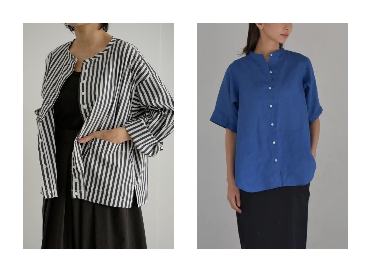 【リネンシャツと2WAYブラウスで楽しむ通気性と軽やかさを備えた装い】lelill(レリル)の通販 おすすめ人気トレンドファッション通販アイテム インテリア・キッズ・メンズ・レディースファッション・服の通販 founy(ファニー) 　ファッション　Fashion　レディースファッション　Fashion for Women　トップス・カットソー　Cut & Sew Tops　シャツ・ブラウス・オフィスカジュアル　Elegant Blouses & Button-Ups　ストレッチ　Stretch, Stretchy Fabric　スリーブ　Sleeve, Long Sleeve / Short Sleeve　ドット　Polka Dot, Dot Pattern　フロント　Front, Front Design　ブルゾン　Blouson, Bomber Jacket　ブロード　Broadcloth, Fine Cotton　ロング　Long, Long-Length　夏　Summer　羽織　Haori, Light Jacket　カフス　Cuff Design　ショート　Short, Short Length　タフタ　Taffeta, Structured Fabric　リネン　Linen, Linen Fabric　ロールアップ　Roll-Up, Cuffed Hem　ホワイト系　White　ブラック系　Black　グリーン系　Green　|ID:crp329100000227508