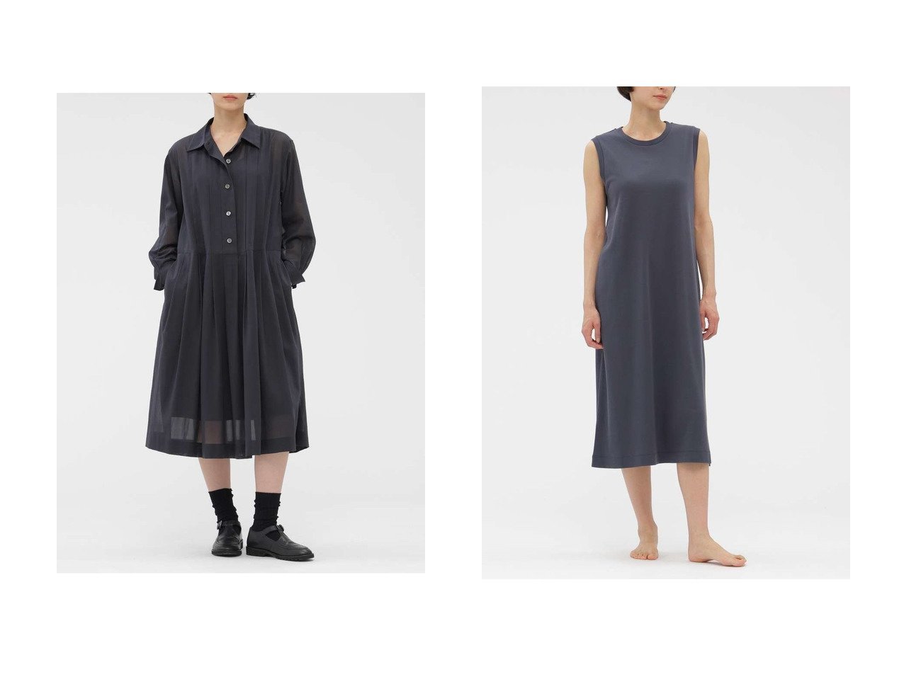 【軽やかなコットンドレスで叶える涼やかで上品な夏の装い】MARGARET HOWELL(マーガレットハウエル)の通販 おすすめ人気トレンドファッション通販アイテム インテリア・キッズ・メンズ・レディースファッション・服の通販 founy(ファニー) 　ファッション　Fashion　レディースファッション　Fashion for Women　ワンピース　Dresses　フォーマル・パーティードレス・結婚式用ドレス　Elegant & Casual Dresses　チュニック　Tunic Tops & Dresses　チュニック　Tunic, Long Top　ドレス　Dress, One-Piece　ドレープ　Drape, Draping Fabric　バランス　Balance, Style Balance　ロング　Long, Long-Length　夏　Summer　新作・新入荷　New Arrivals / New In　カフス　Cuff Design　フェミニン　Feminine, Girly　エレガント 上品　Elegant　グレー系　Gray　|ID:crp329100000227510