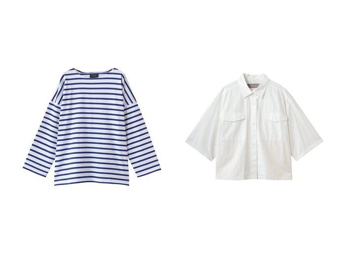 【ヴィンテージライクなシャツとボーダーカットソーで楽しむ爽やかなスタイル】heliopole(エリオポール)の通販 おすすめ人気トレンドファッション通販アイテム 人気、トレンドファッション・服の通販 founy(ファニー) ファッション Fashion レディースファッション Fashion for Women トップス・カットソー Cut & Sew Tops シャツ・ブラウス・オフィスカジュアル Elegant Blouses & Button-Ups ロングTシャツ・Tシャツ Longline T-Shirts & Tees カットソー・ベーシックTシャツ Cut-and-Sewn Tops / Stretch Tees & Basics カットソー Cut and Sewn Top ショート Short, Short Length スリーブ Sleeve, Long Sleeve / Short Sleeve フランス France, French ボーダー Border, Stripe 夏 Summer 春 Spring S/S・春夏 SS, Spring/Summer, Warm Season 長袖 Long Sleeve, Full Sleeve おすすめ Recommended / Our Picks フラップ Flap, Flap Pocket ポケット Pocket, Pocket Detail ロング Long, Long-Length 新作・新入荷 New Arrivals / New In |ID:crp329100000227516