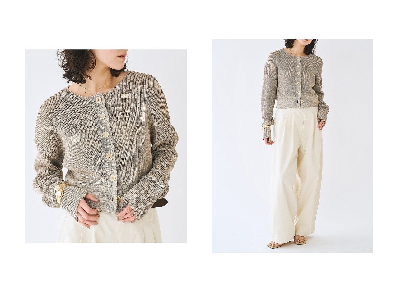 【軽やかなショートニットで楽しむ清涼感ある春夏スタイル】Whim Gazette(ウィムガゼット)の通販 おすすめ人気トレンドファッション通販アイテム インテリア・キッズ・メンズ・レディースファッション・服の通販 founy(ファニー) 　ファッション　Fashion　レディースファッション　Fashion for Women　トップス・カットソー　Cut & Sew Tops　ニット　Knit Tops & Sweaters　カーディガン・羽織り　Layered Style Cardigans　カーディガン　Cardigan, Knitwear　ショート　Short, Short Length　バランス　Balance, Style Balance　夏　Summer　新作・新入荷　New Arrivals / New In　春　Spring　S/S・春夏　SS, Spring/Summer, Warm Season　ベージュ系　Beige　|ID:crp329100000227521