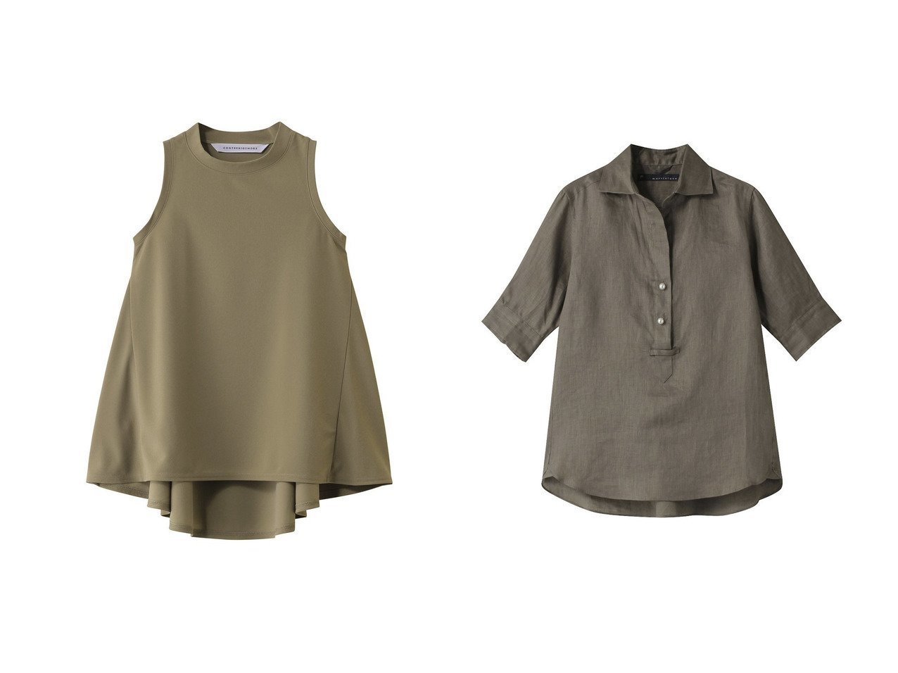 【リネンスキッパーとフレアトップスで楽しむ軽やかな夏の装い】martinique(マルティニーク)の通販 おすすめ人気トレンドファッション通販アイテム インテリア・キッズ・メンズ・レディースファッション・服の通販 founy(ファニー) 　ファッション　Fashion　レディースファッション　Fashion for Women　トップス・カットソー　Cut & Sew Tops　キャミソール&ノースリーブ　Camisoles & Sleeveless Tops　シャツ・ブラウス・オフィスカジュアル　Elegant Blouses & Button-Ups　ロングTシャツ・Tシャツ　Longline T-Shirts & Tees　カットソー・ベーシックTシャツ　Cut-and-Sewn Tops / Stretch Tees & Basics　キャミソール　Camisole, Spaghetti Strap Top　タンク　Tank Top, Sleeveless Top　フェミニン　Feminine, Girly　フレア　Flare, Flared　夏　Summer　春　Spring　S/S・春夏　SS, Spring/Summer, Warm Season　おすすめ　Recommended / Our Picks　ショート　Short, Short Length　スキッパー　Skipper, Open Collar　スリーブ　Sleeve, Long Sleeve / Short Sleeve　パール　Pearl, Pearl Accent　リネン　Linen, Linen Fabric　定番　Standard, Basic Item　ホワイト系　White　ブルー系　Blue　グリーン系　Green　|ID:crp329100000227526