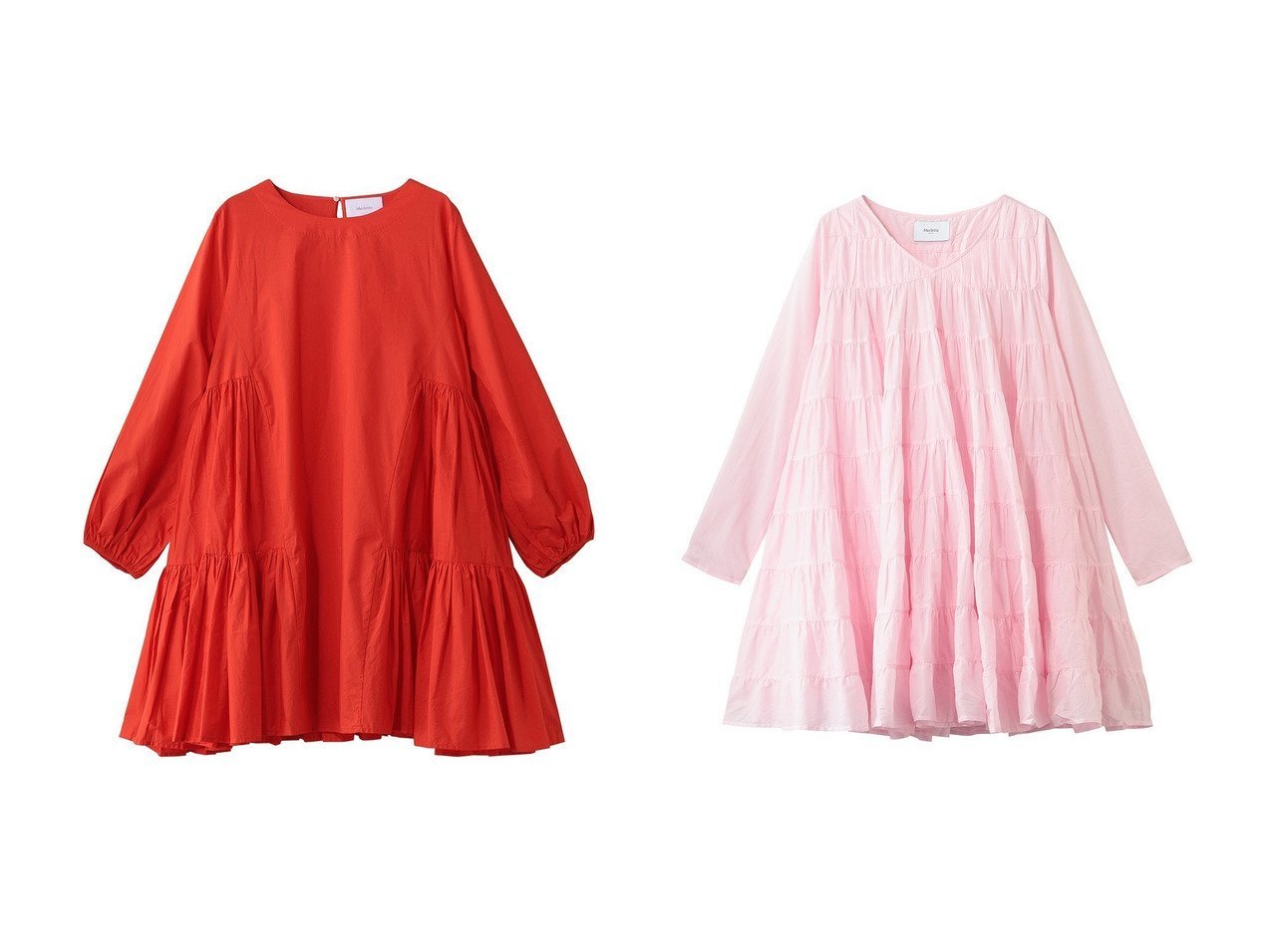 【ティアードドレスで楽しむ軽やかで華やかな大人のスタイル】MERLETTE(マーレット)の通販 おすすめ人気トレンドファッション通販アイテム インテリア・キッズ・メンズ・レディースファッション・服の通販 founy(ファニー) 　ファッション　Fashion　レディースファッション　Fashion for Women　ワンピース　Dresses　フォーマル・パーティードレス・結婚式用ドレス　Elegant & Casual Dresses　チュニック　Tunic Tops & Dresses　オケージョン　Occasion Wear　ギャザー　Gathered, Ruffled　シューズ　Shoes, Footwear　スリーブ　Sleeve, Long Sleeve / Short Sleeve　チュニック　Tunic, Long Top　ドレス　Dress, One-Piece　フェミニン　Feminine, Girly　モダン　Modern, Contemporary　夏　Summer　リゾート　Resort, Vacation Style　新作・新入荷　New Arrivals / New In　オレンジ系　Orange　レッド系　Red　|ID:crp329100000227530