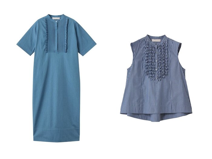 【タックフリルが映えるワンピースとブラウスで楽しむ華やかなスタイル】MARILYN MOON(マリリンムーン)の通販 おすすめ人気トレンドファッション通販アイテム インテリア・キッズ・メンズ・レディースファッション・服の通販 founy(ファニー) https://founy.com/ ファッション Fashion レディースファッション Fashion for Women トップス・カットソー Cut & Sew Tops キャミソール&ノースリーブ Camisoles & Sleeveless Tops シャツ・ブラウス・オフィスカジュアル Elegant Blouses & Button-Ups ワンピース Dresses チュニック Tunic Tops & Dresses アクセサリー Fashion Accessories ノースリーブ Sleeveless, No-Sleeve フレア Flare, Flared 人気 Popular, Best Seller 夏 Summer 新作・新入荷 New Arrivals / New In チュニック Tunic, Long Top フリル Frill, Ruffle リゾート Resort, Vacation Style ロング Long, Long-Length 春 Spring S/S・春夏 SS, Spring/Summer, Warm Season |ID:crp329100000227540